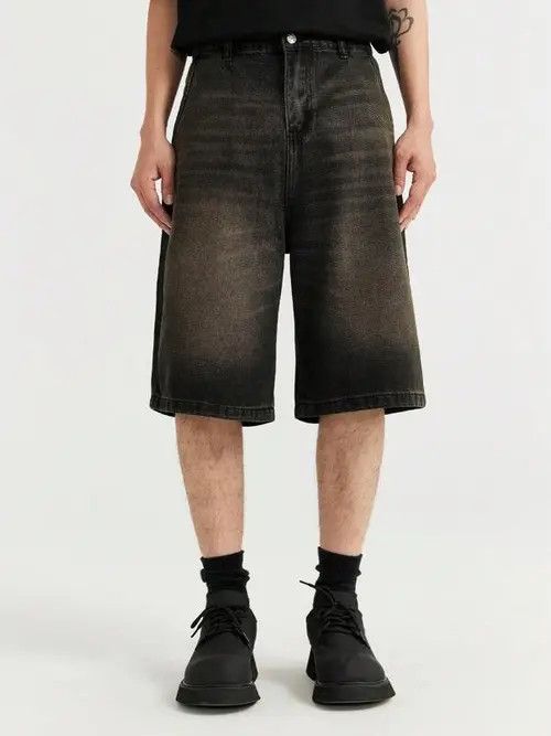 Japanese Brand Jorts Shorts Drip Washed Denim Size US 34 / EU 50 - 2 Thumbnail