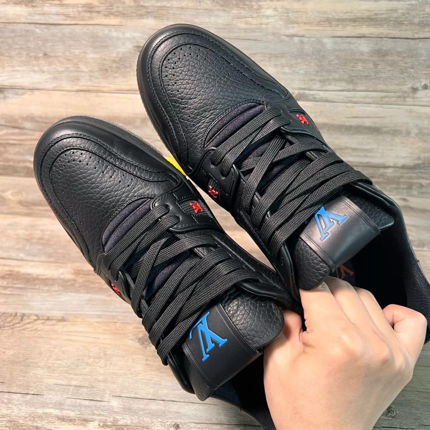 Louis Vuitton LV Trainer x Fall Guys Leather Mesh Black UK8 Size US 9 / EU 42 - 5 Thumbnail
