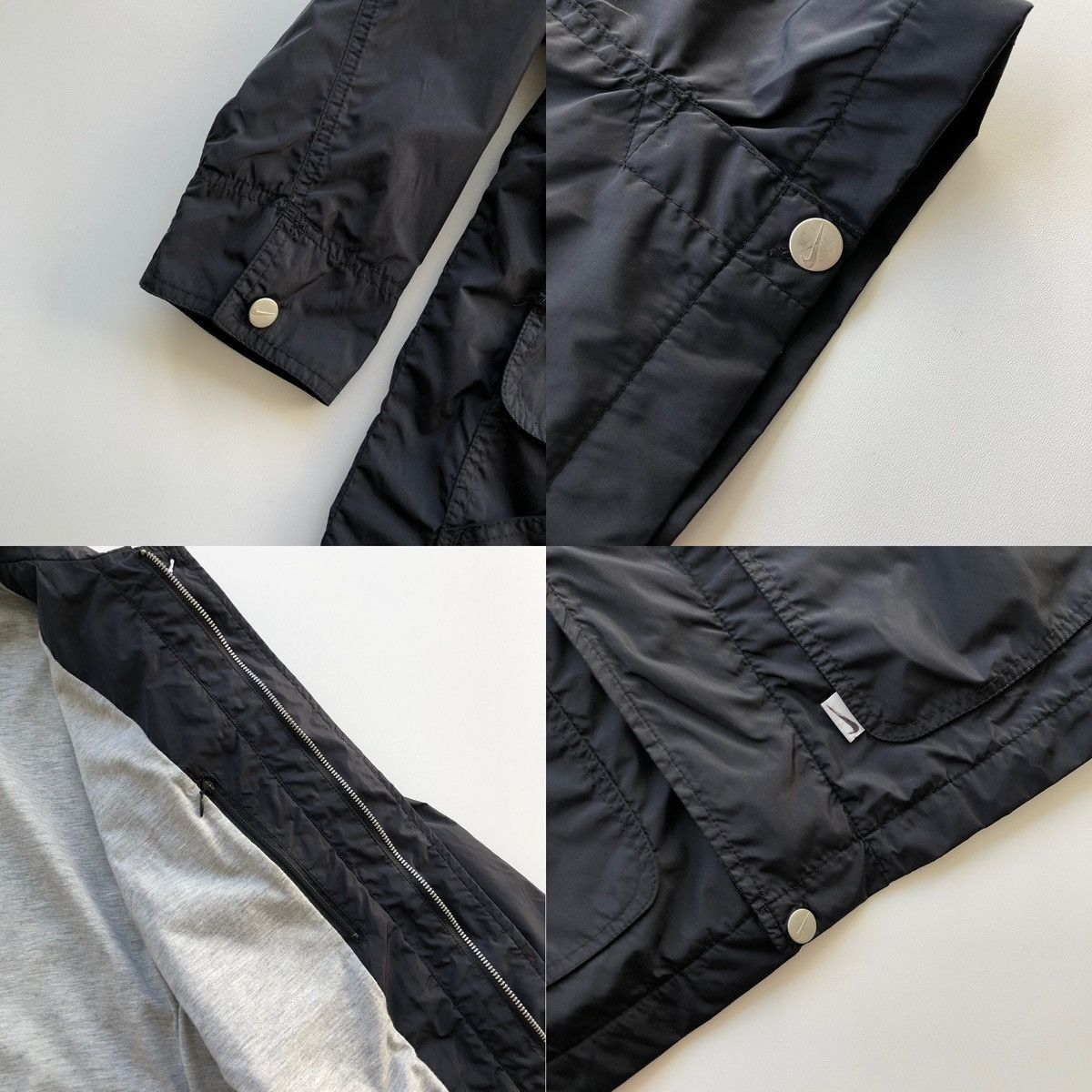 Nike Nike Vintage Big Logo Nylon Coat Jacket Black Rare Size US S / EU 44-46 / 1 - 8 Thumbnail