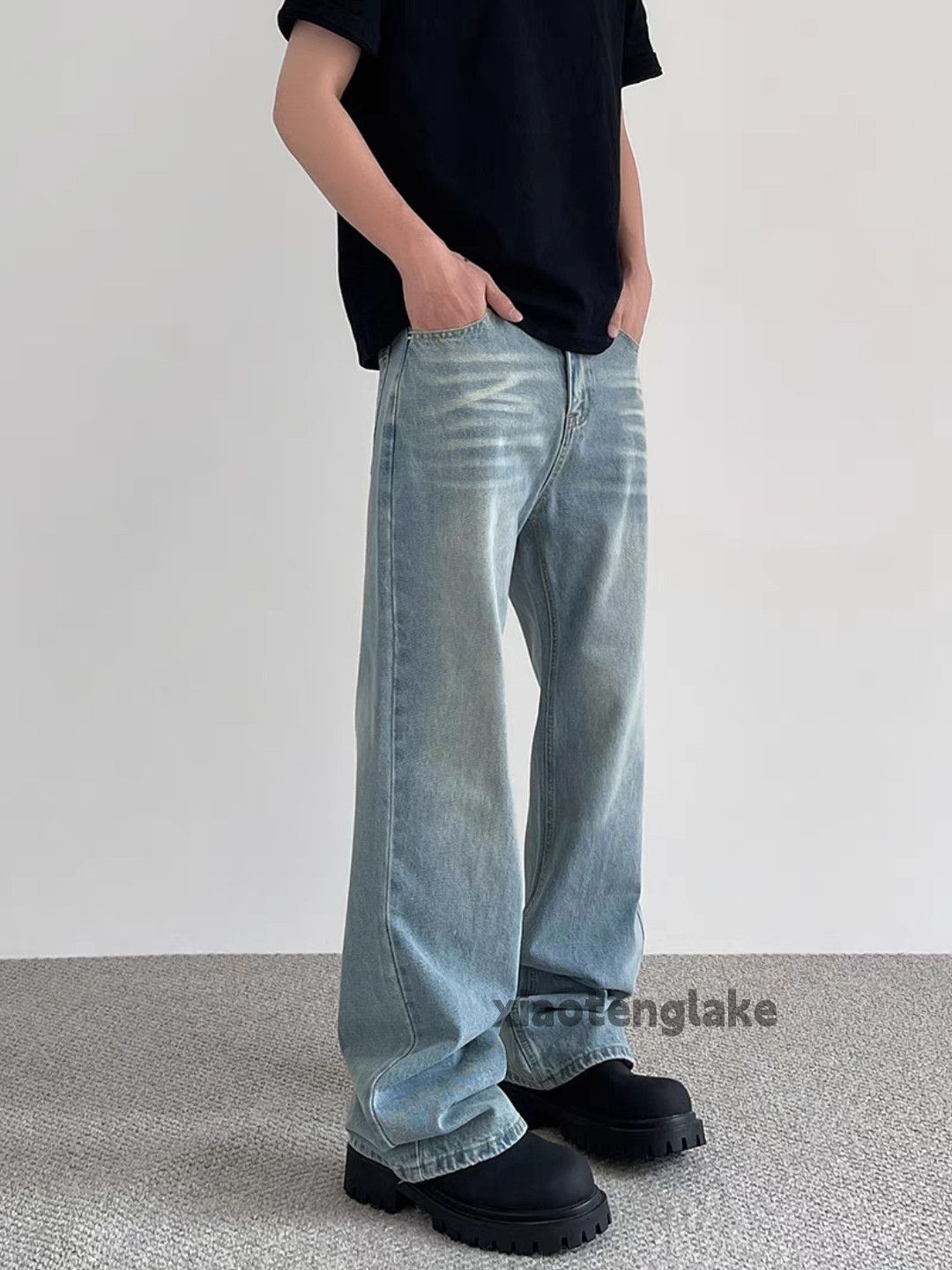 Jean × Vintage washed faded cleanfit yuppie y2k loose baggy jeans Size US 28 / EU 44 - 8 Thumbnail