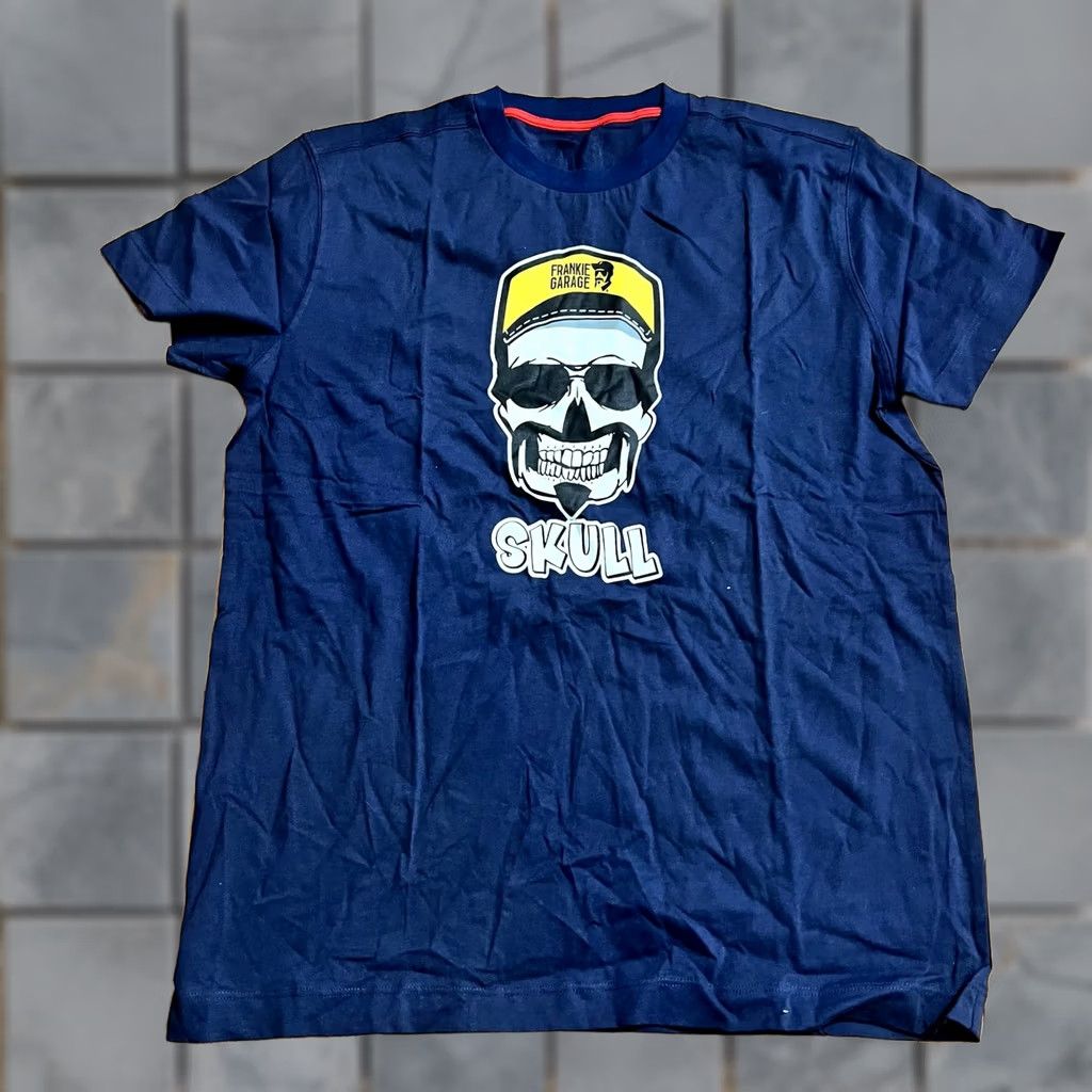 Garage Frankie garage Shirt Mens L Blue Navy Skull Skeleton Hat Size US L / EU 52-54 / 3 - 1 Thumbnail
