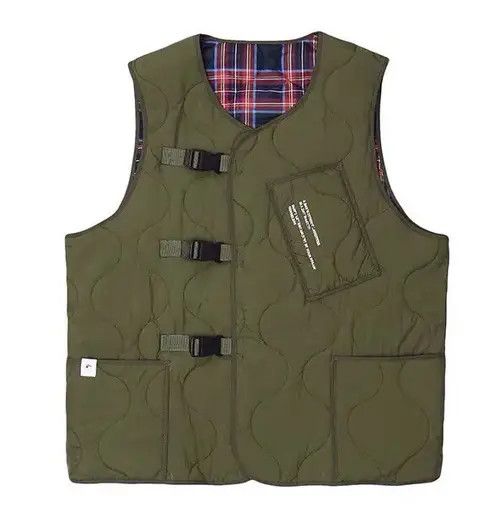 Vintage Tomomi x Yuri Army green utility buckle quilted vest jacket Size US L / EU 52-54 / 3 - 7 Thumbnail