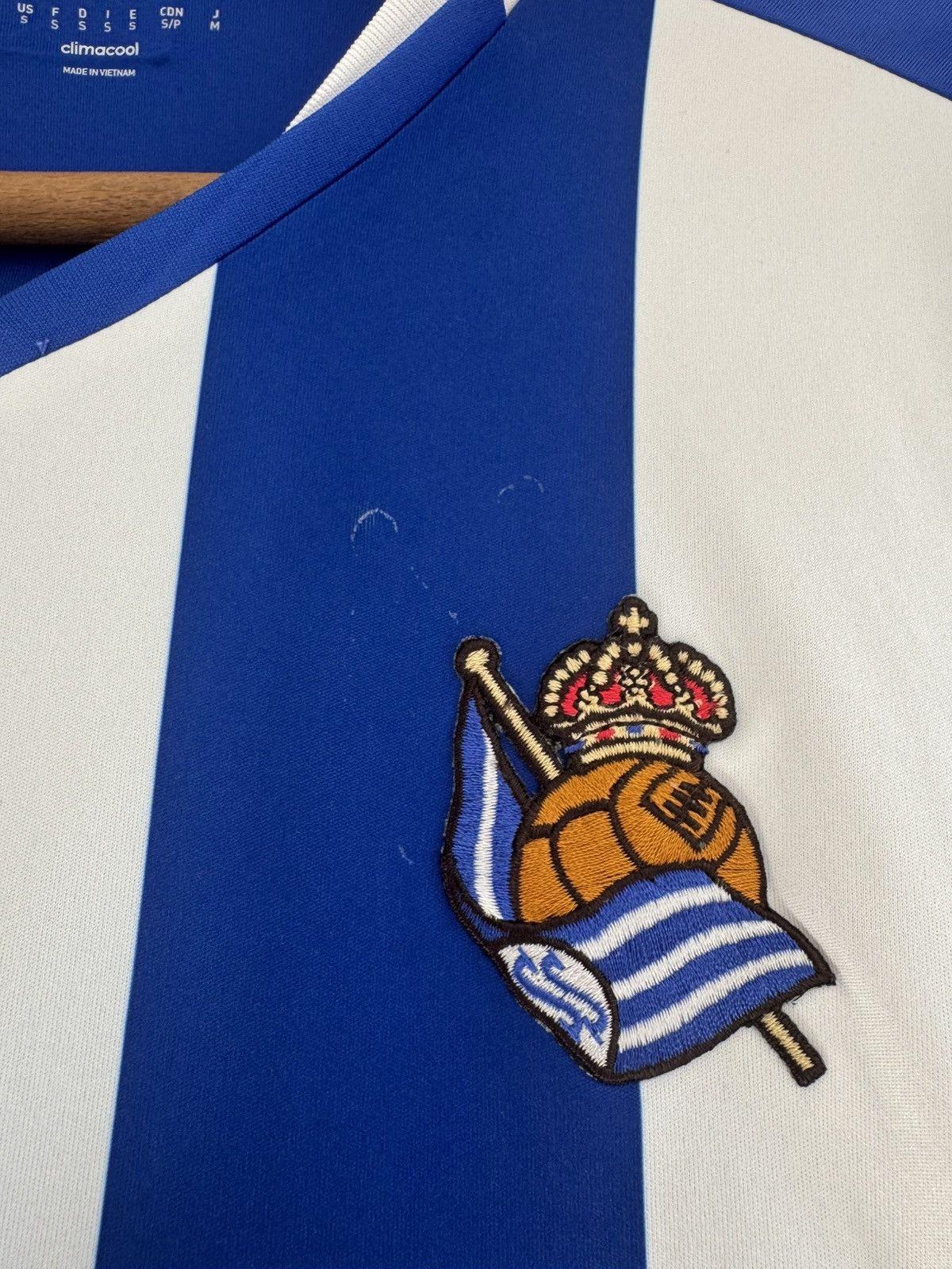Adidas Real Sociedad 2016-2017 Home Soccer Jersey Football Kit Size US S / EU 44-46 / 1 - 7 Thumbnail