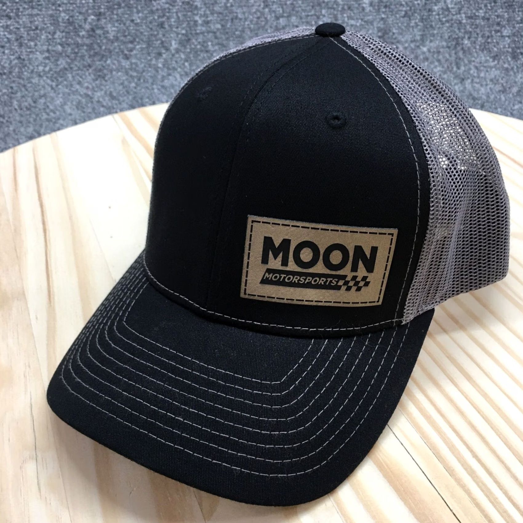 Vintage Richardson Moon Motorsports Trucker Hat Men Black OS Adjustable Embroidered Logo Size ONE SIZE - 2 Thumbnail