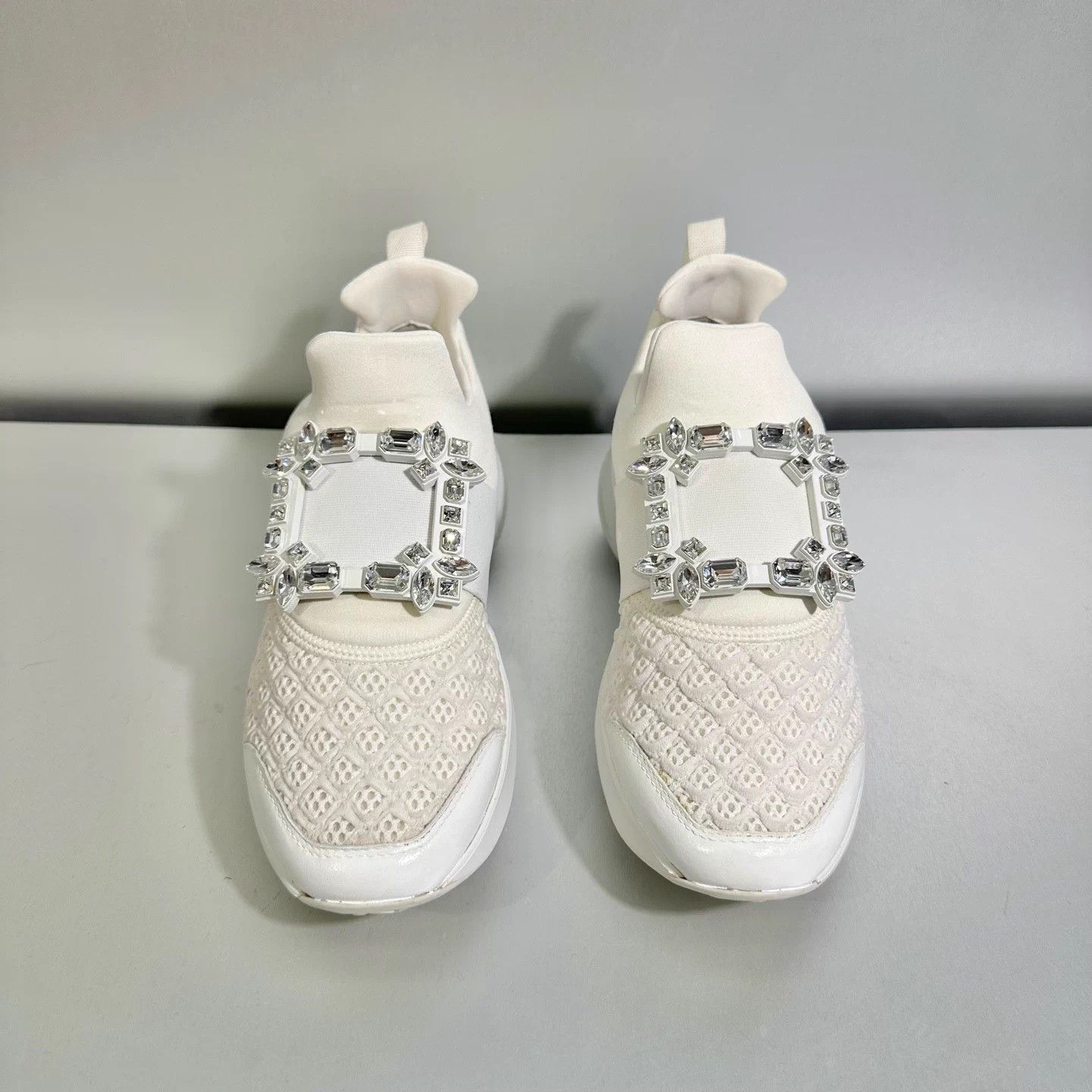 Roger Vivier Roger Vivier White Strass Buckle Sneakers 36EUR Worn Once Size US 5 / IT 35 - 2 Thumbnail