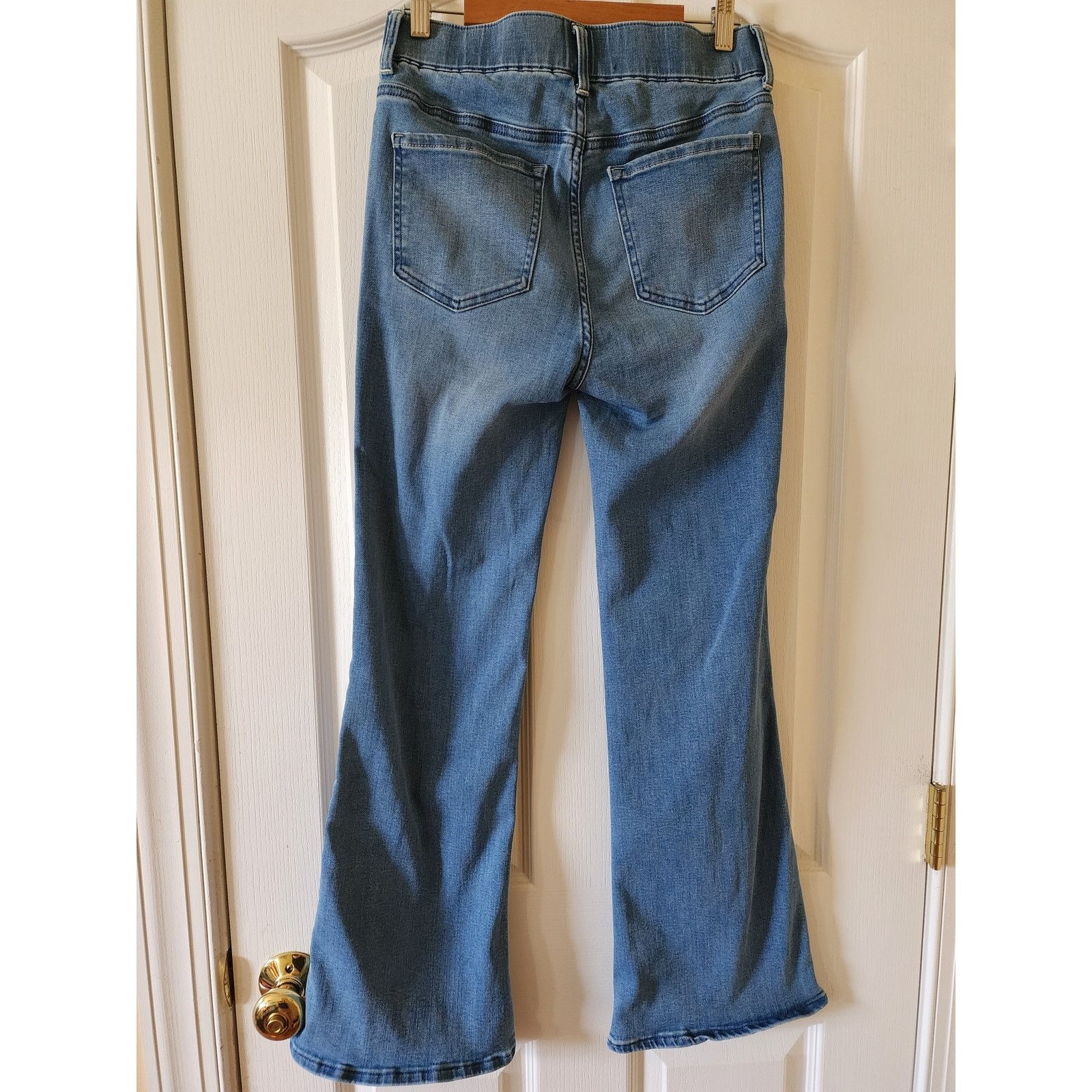 Quince Quince Nina Pull-On Stretch Flare Jeans Small Laguna Blue Size 28" / US 6 / IT 42 - 2 Thumbnail
