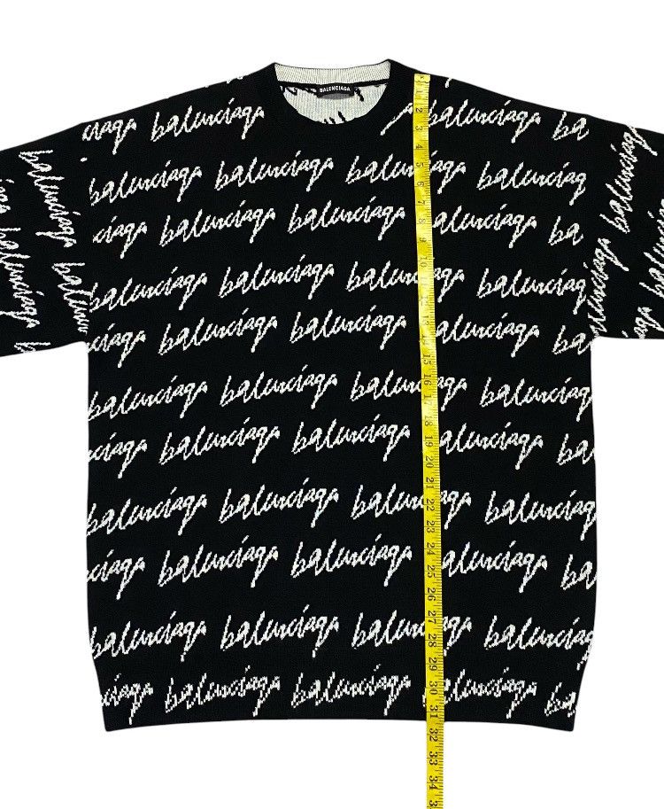 Balenciaga Balenciaga Wool Scribble Logo Sweater Size US M / EU 48-50 / 2 - 18 Thumbnail