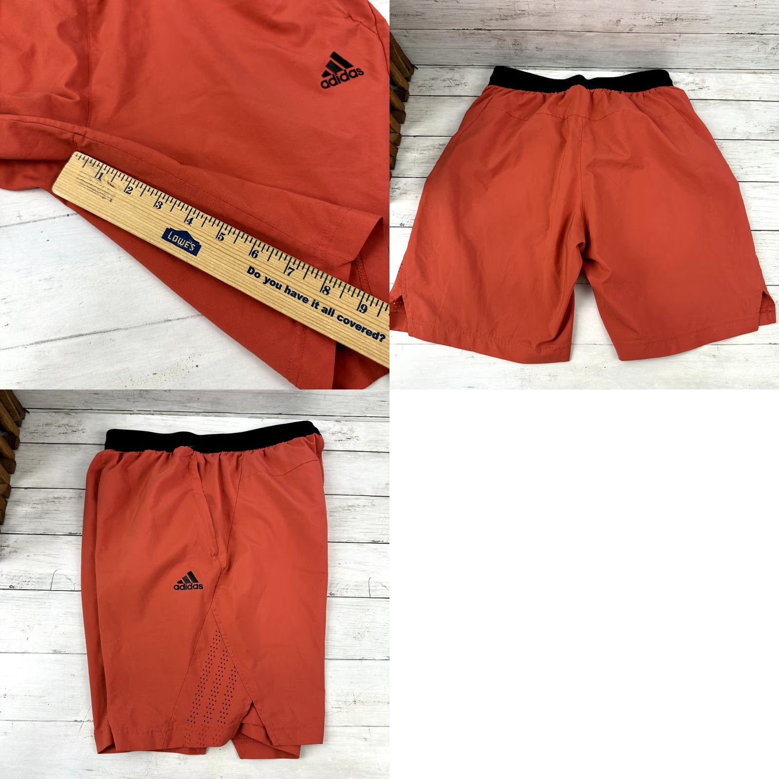 Adidas Adidas Athletic Shorts Mens Medium Red 27x8.75 Drawstring Elastic Waist Pockets Training Flash Size US 31 - 8 Thumbnail