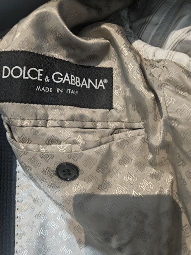 Dolce & Gabbana Dolce & Gabanna Black Waffle Knit Contrast Lapel Blazer Size 42R - 2 Thumbnail