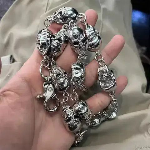Jewelry Men's Waist Key Chain Skull Head Metal Vintage Size ONE SIZE - 2 Thumbnail