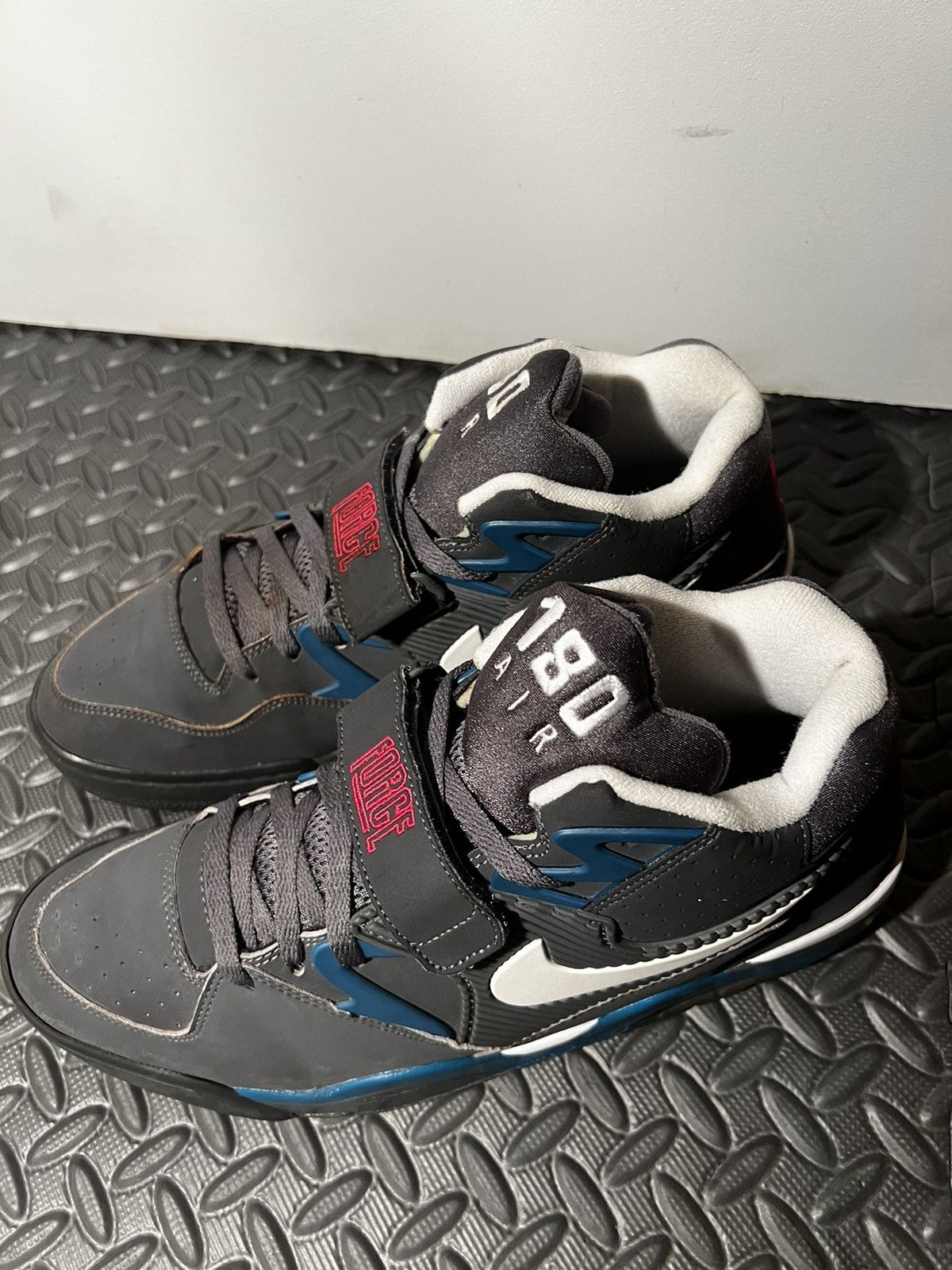 Nike RARE Nike Air Force 180 Grey Blue size 13 Mens Basketball Size US 13 / EU 46 - 3 Thumbnail