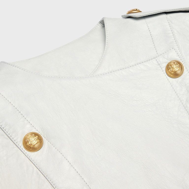 Celine o1bcso1str0824 Pure Collar Jacket Soft Lambskin Optic White Size XL / US 12-14 / IT 48-50 - 3 Thumbnail