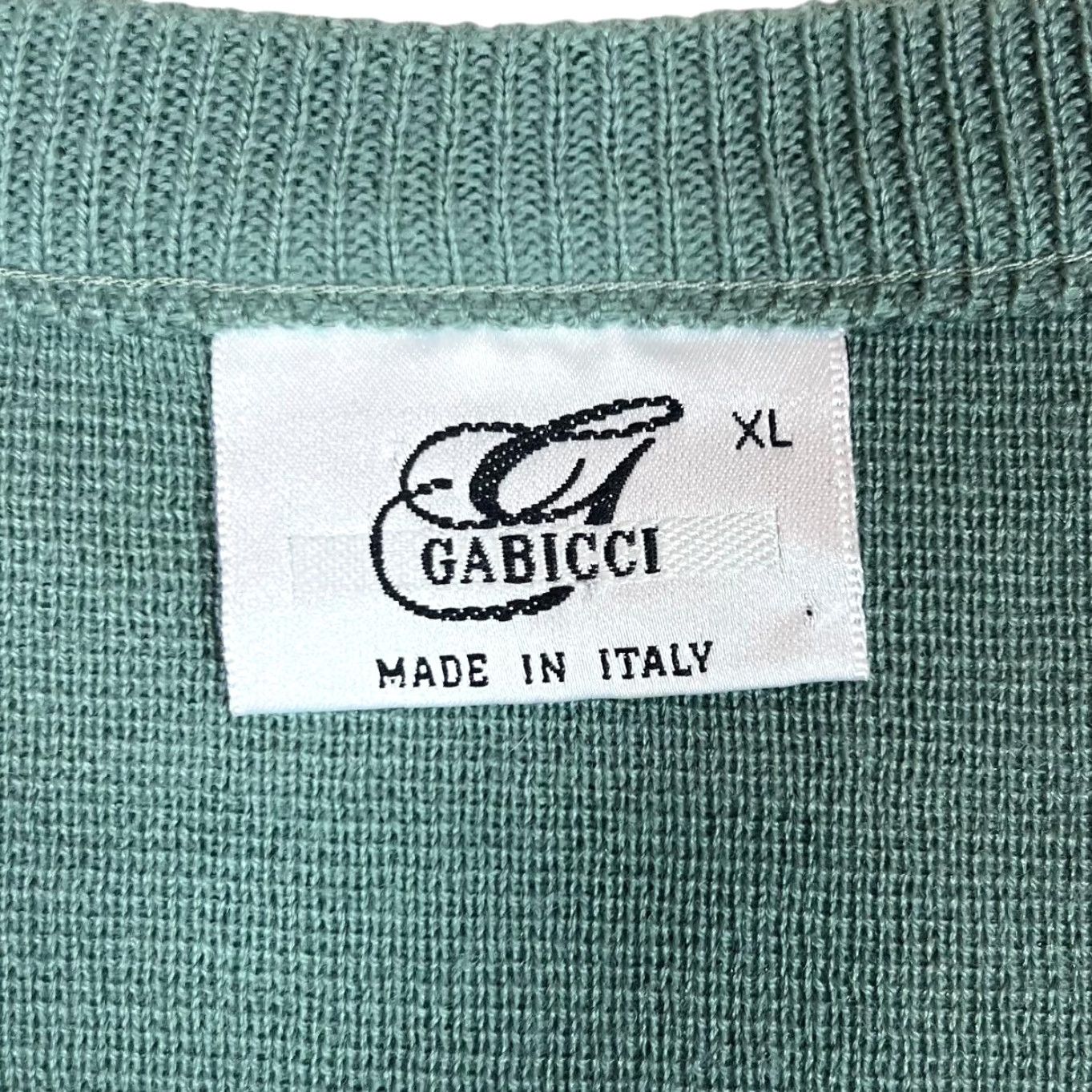 Gabicci VINTAGE Gabicci Grandad Patterned V-Neck Wool Jumper XL Men Dare Green-Blue Knit Pullover 50% Wool 50% Acrylic Size US XL / EU 56 / 4 - 5 Thumbnail