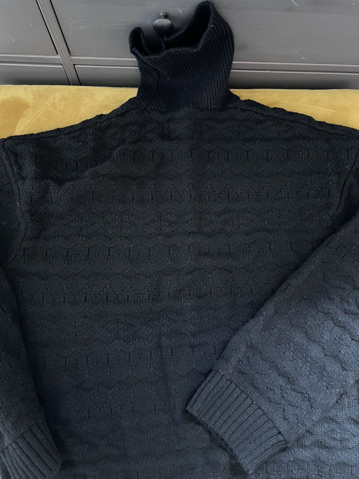 Fair isle turtle-neck sweater/jumper, IT50 or M/L, Japan