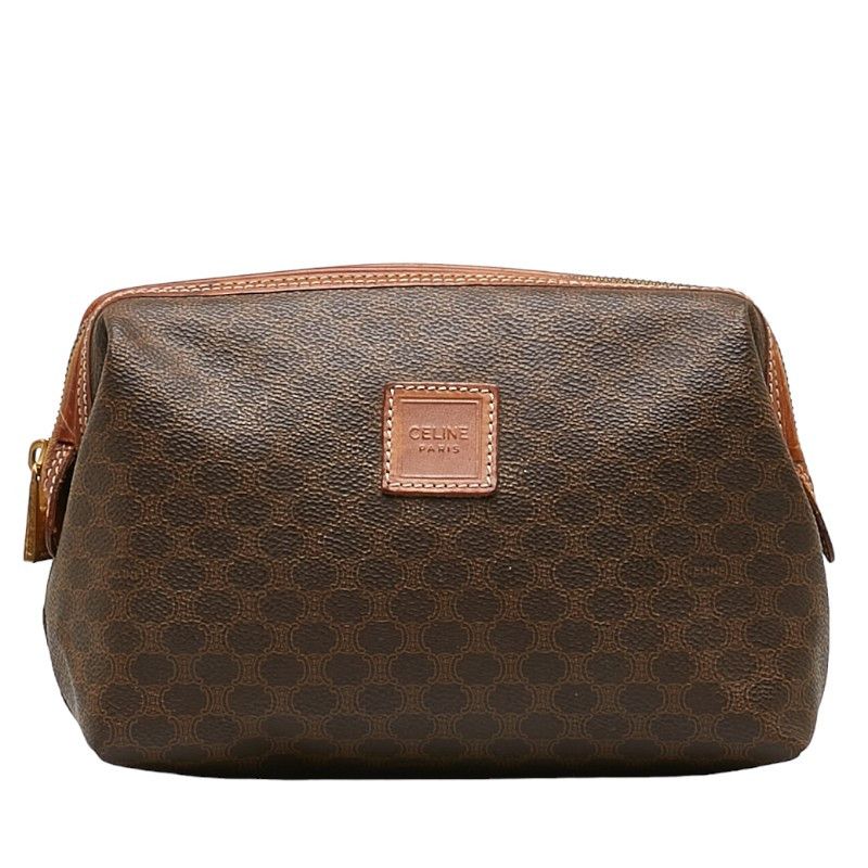 image of Celine Macadam Cosmetic Pouch in Brown, Women's