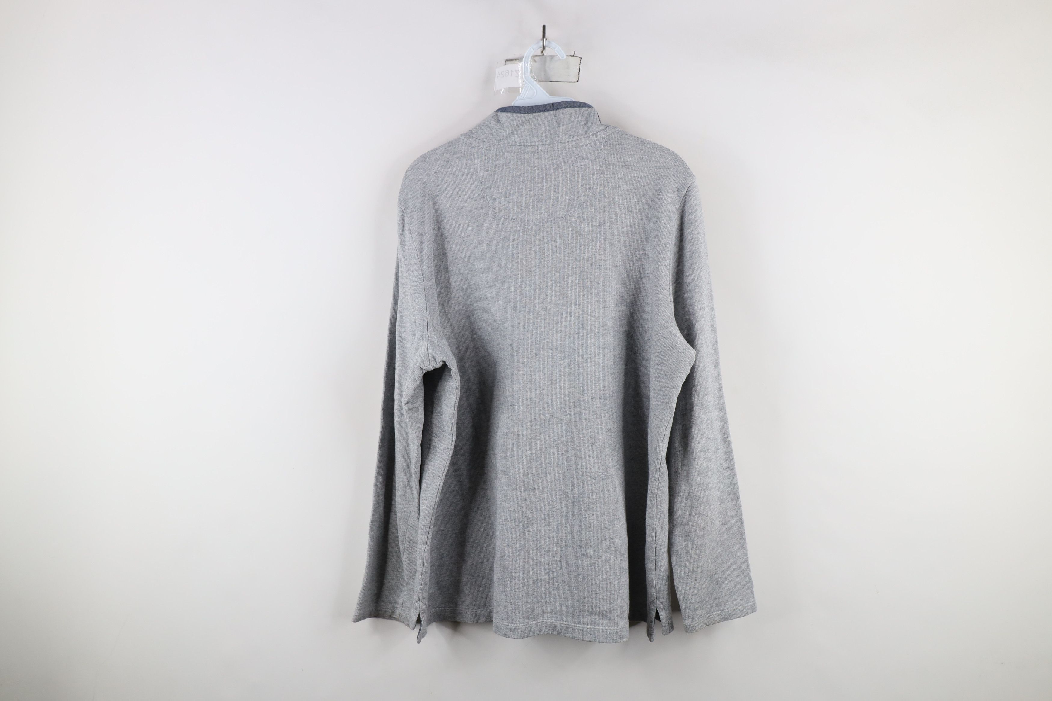 L.L. Bean × Vintage Y2K LL Bean Thermal Ribbed Knit Pullover Henley Sweater Gray Size XL / US 12-14 / IT 48-50 - 11 Thumbnail