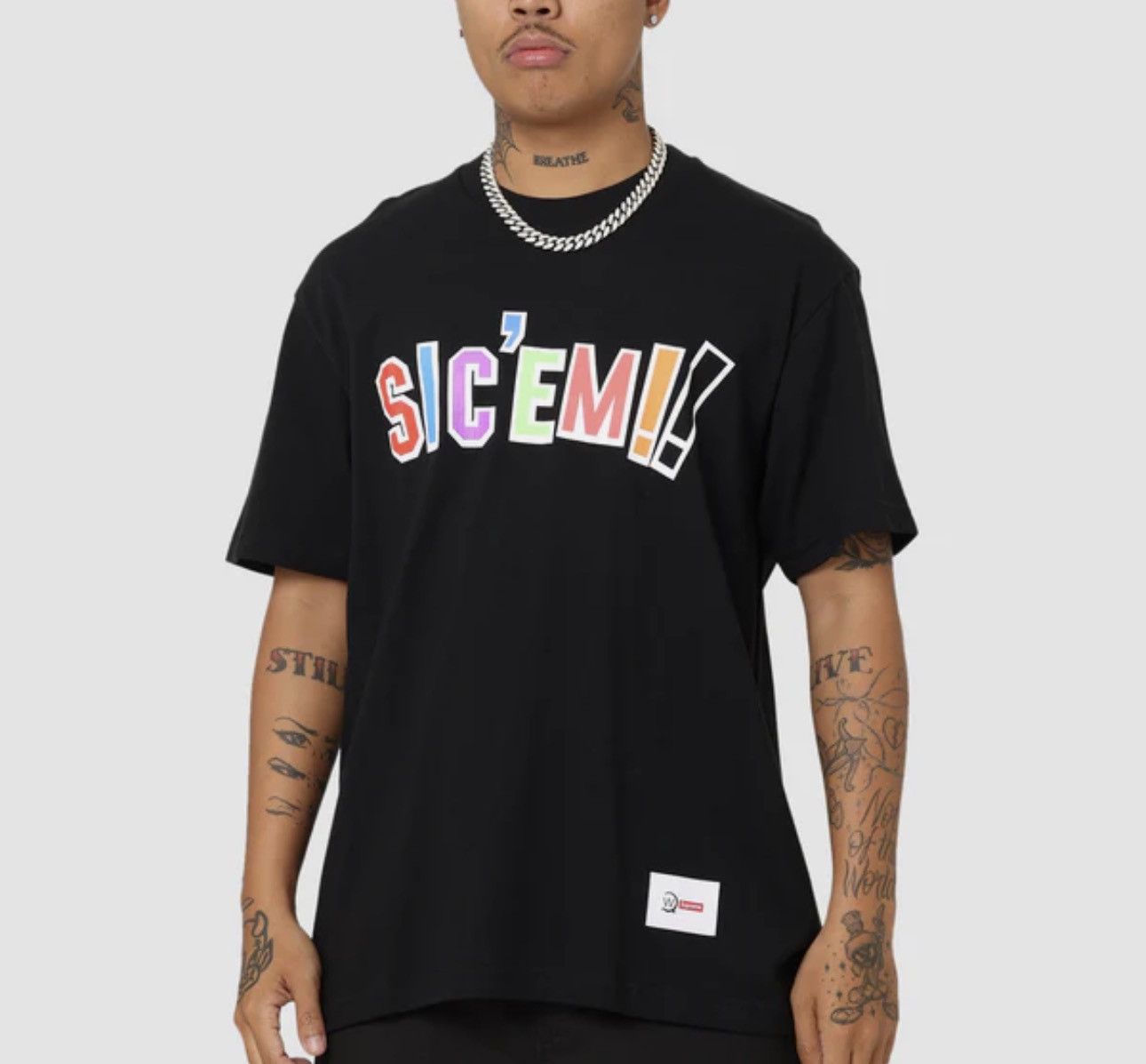 Supreme × Wtaps Supreme x WTAPS Sic'em! Black T-shirt Size US M / EU 48-50 / 2 - 6 Thumbnail