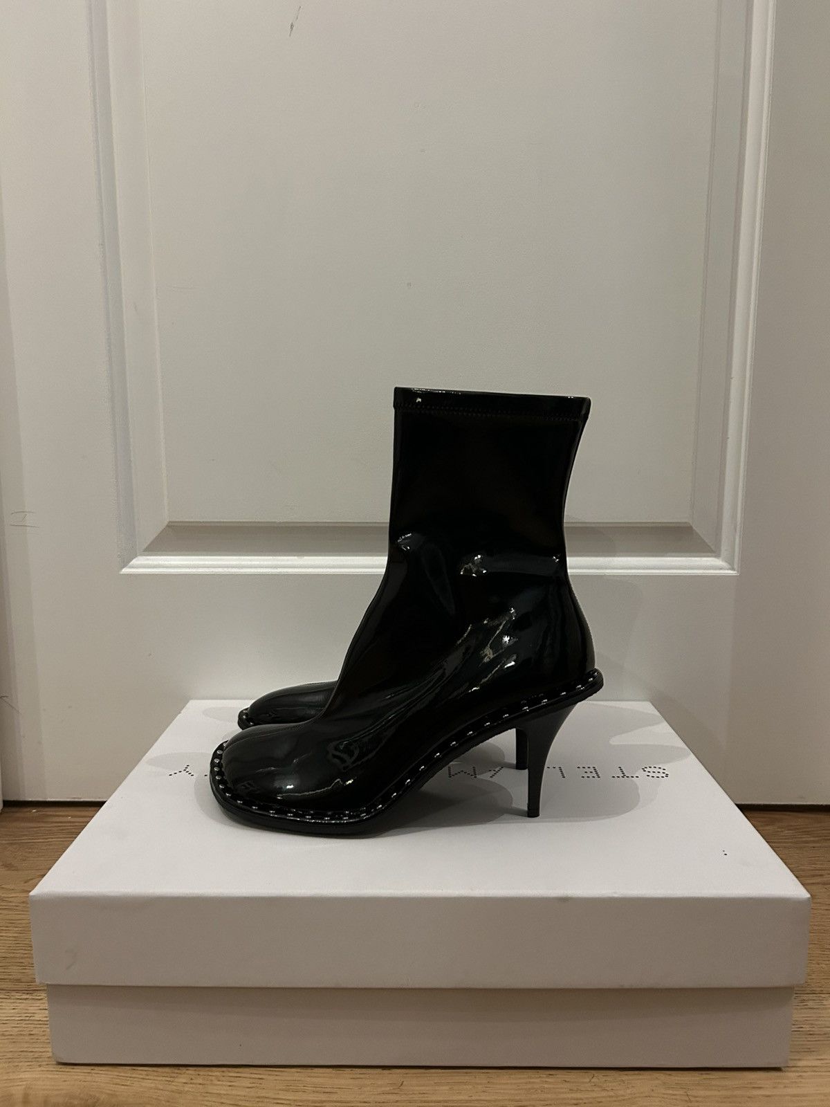 Stella McCartney Ryder Lacquered Stiletto Ankle Boots Size US 11 / IT 41 - 1 Thumbnail