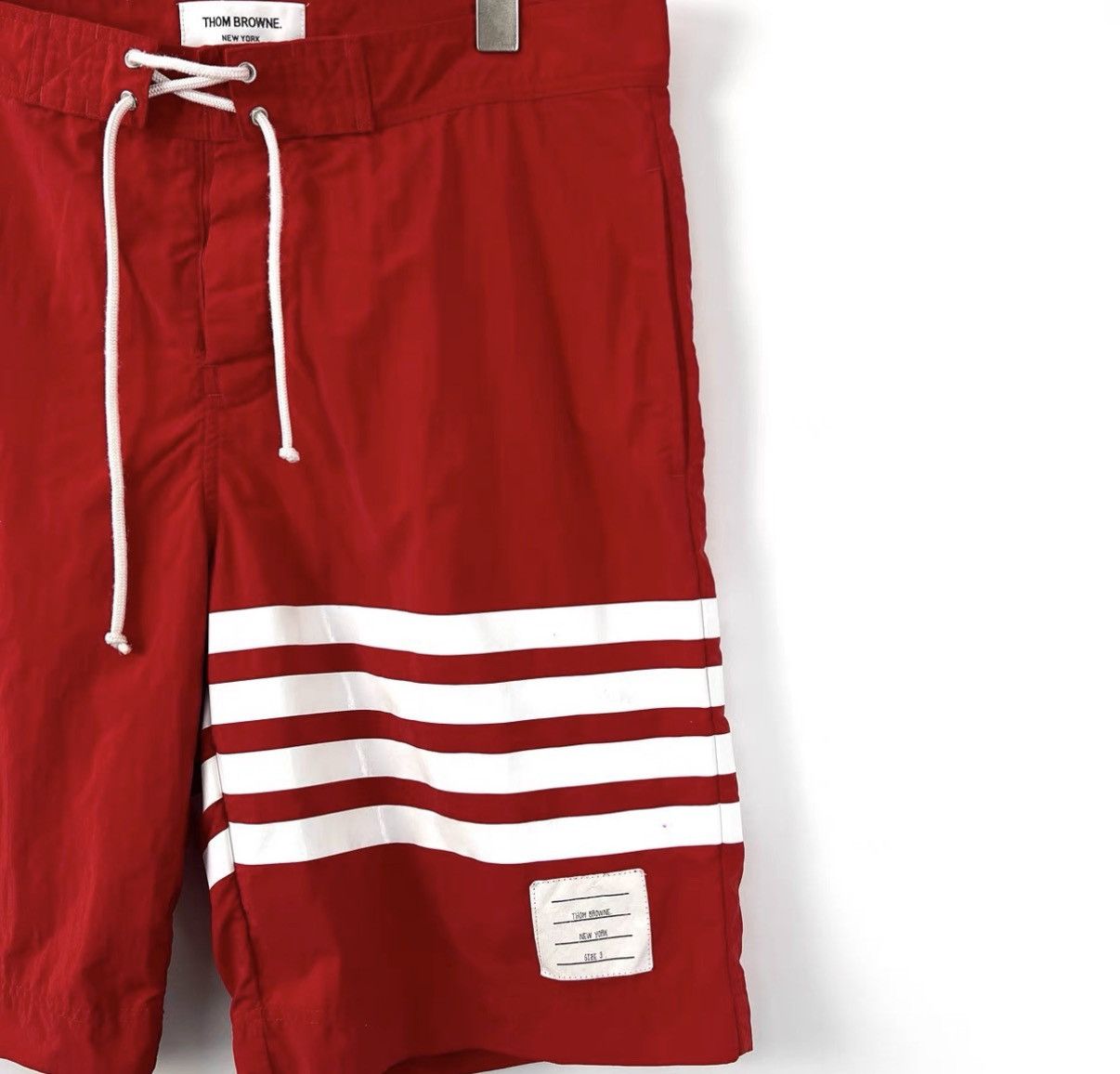 Thom Browne Thom Browne Red 4-Bar Nylon Shorts K12 Size US 34 / EU 50 - 3 Thumbnail