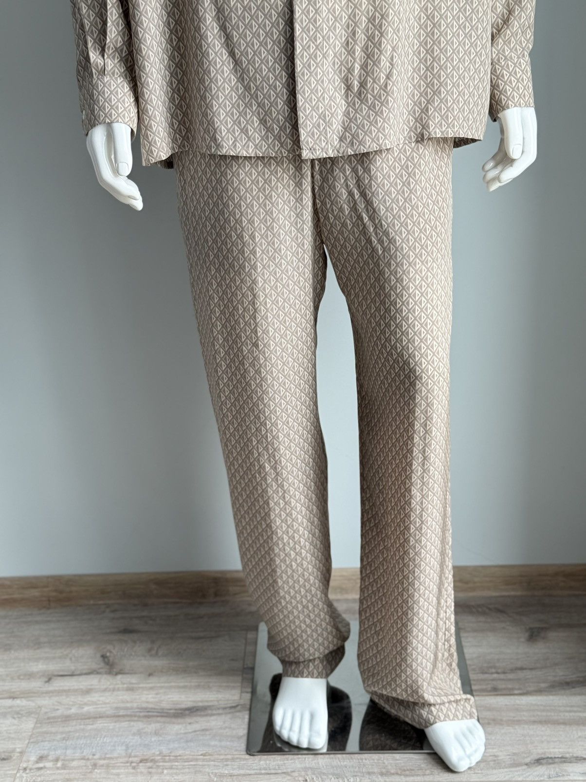 Dior Dior Oblique 100% Silk Set Monogram Beige Pants + Shirt Size US L / EU 52-54 / 3 - 7 Thumbnail