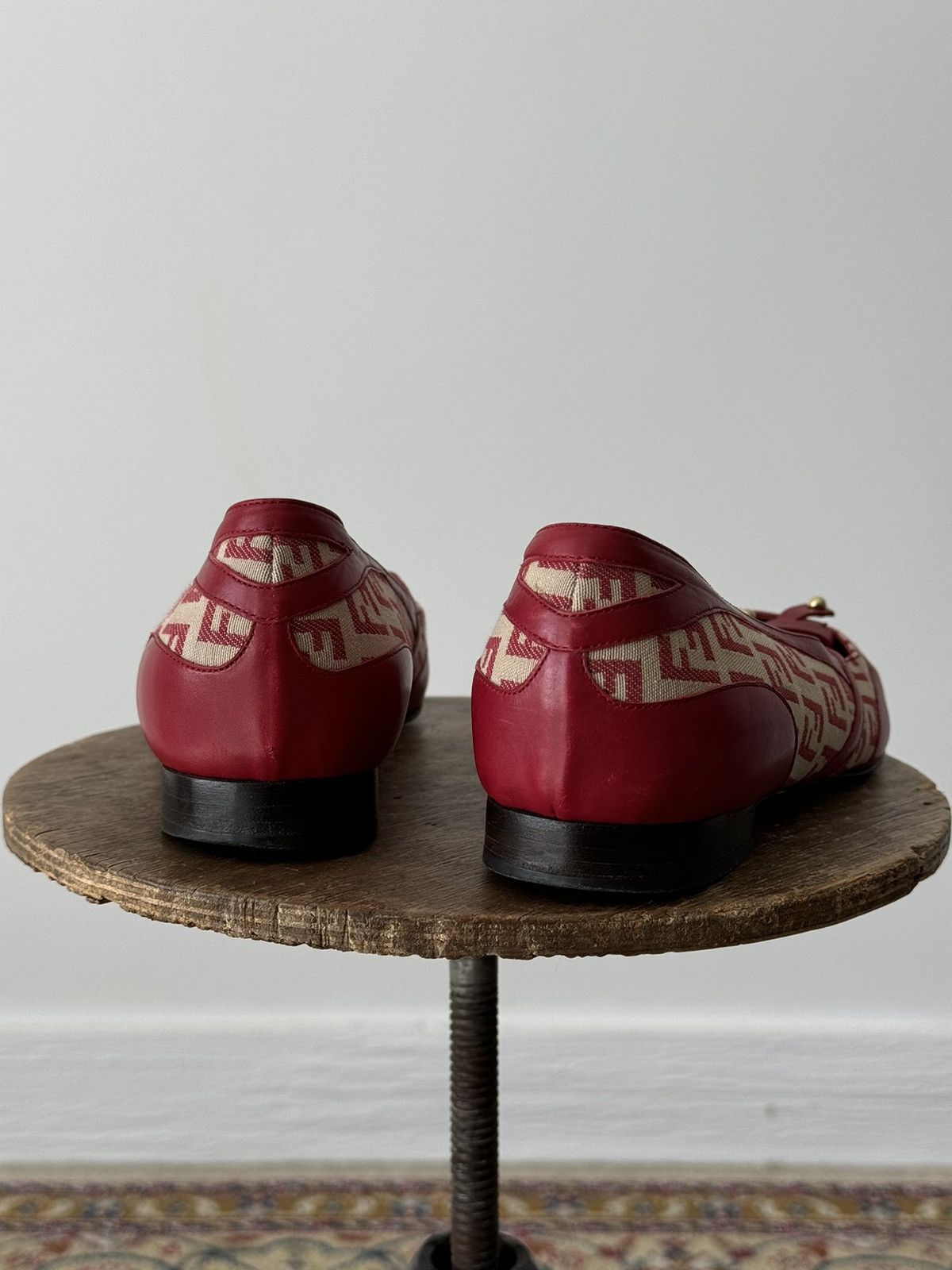 Fendi × Vintage Vintage Fendi Zucca Monogram Red Point Toe Flats Size US 8 / IT 38 - 8 Thumbnail