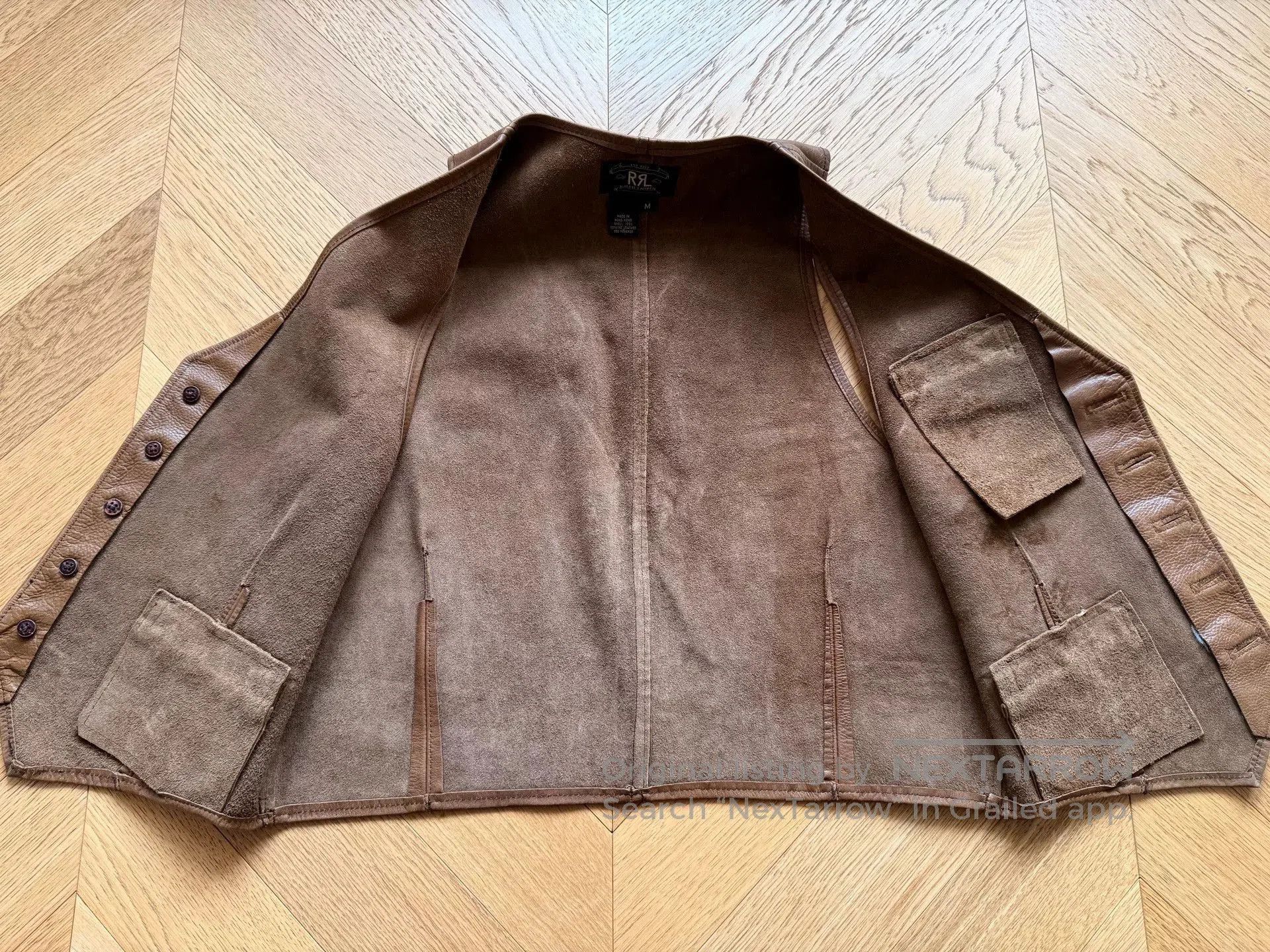RRL Ralph Lauren RRL Vintage Brown Leather Vest for Men. Size US M / EU 48-50 / 2 - 7 Thumbnail