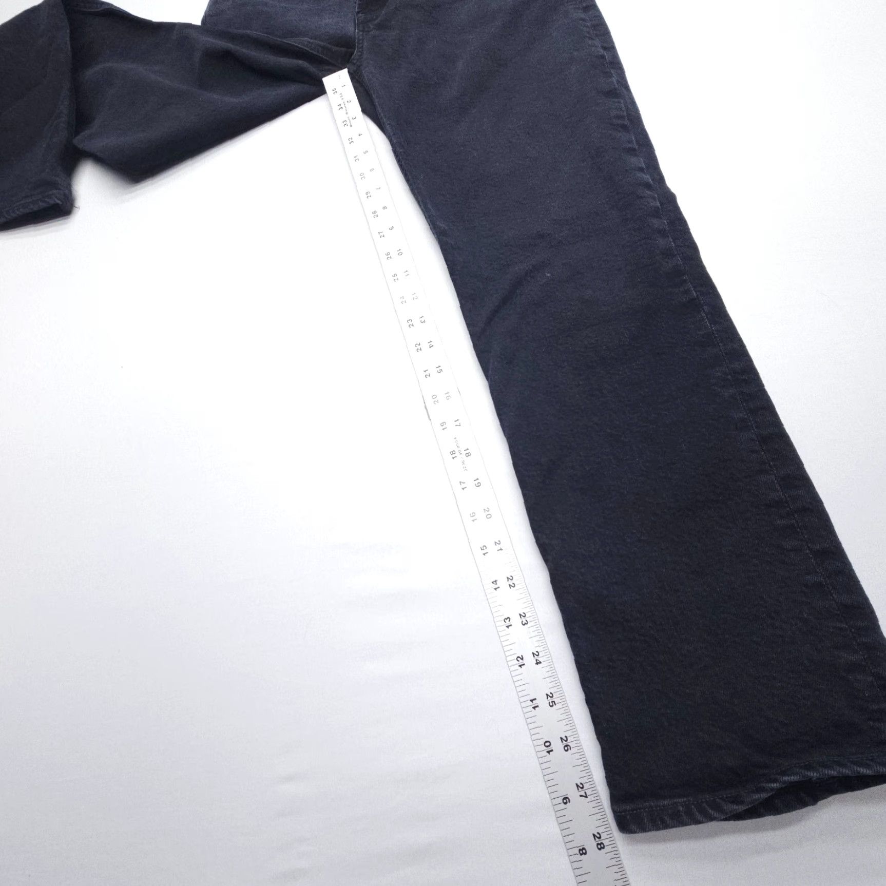 Agolde AGOLDE Riley Jeans Women Size 29 Black High Rise Straight Button Fly Denim EUC Size 29" - 7 Thumbnail