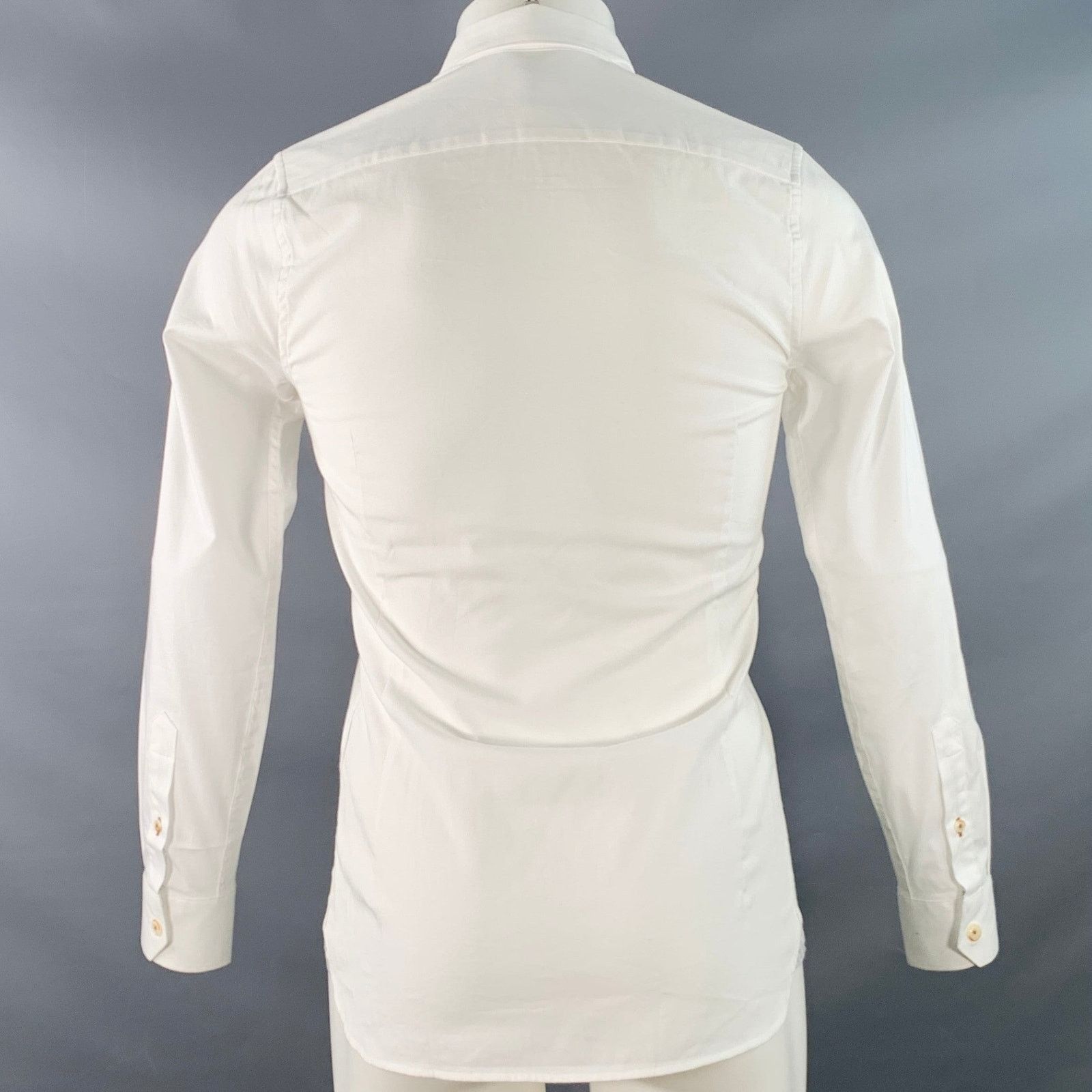 Brixton White Cotton Blend One Pocket Long Sleeve Shirt