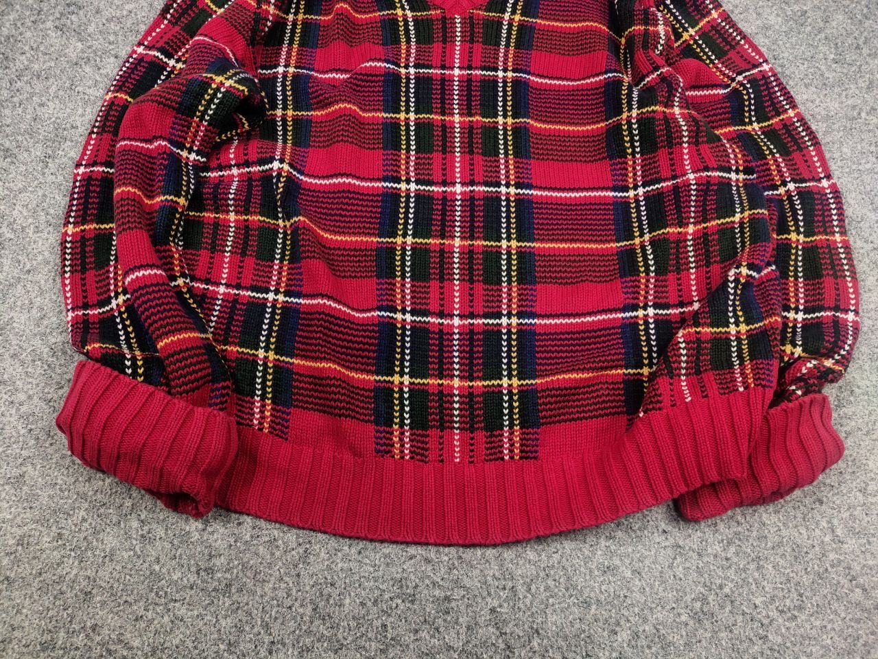 Polo Ralph Lauren Rare Vintage Polo Ralph Lauren Knit Sweater Plaid Red Tartan Size US XL / EU 56 / 4 - 5 Thumbnail