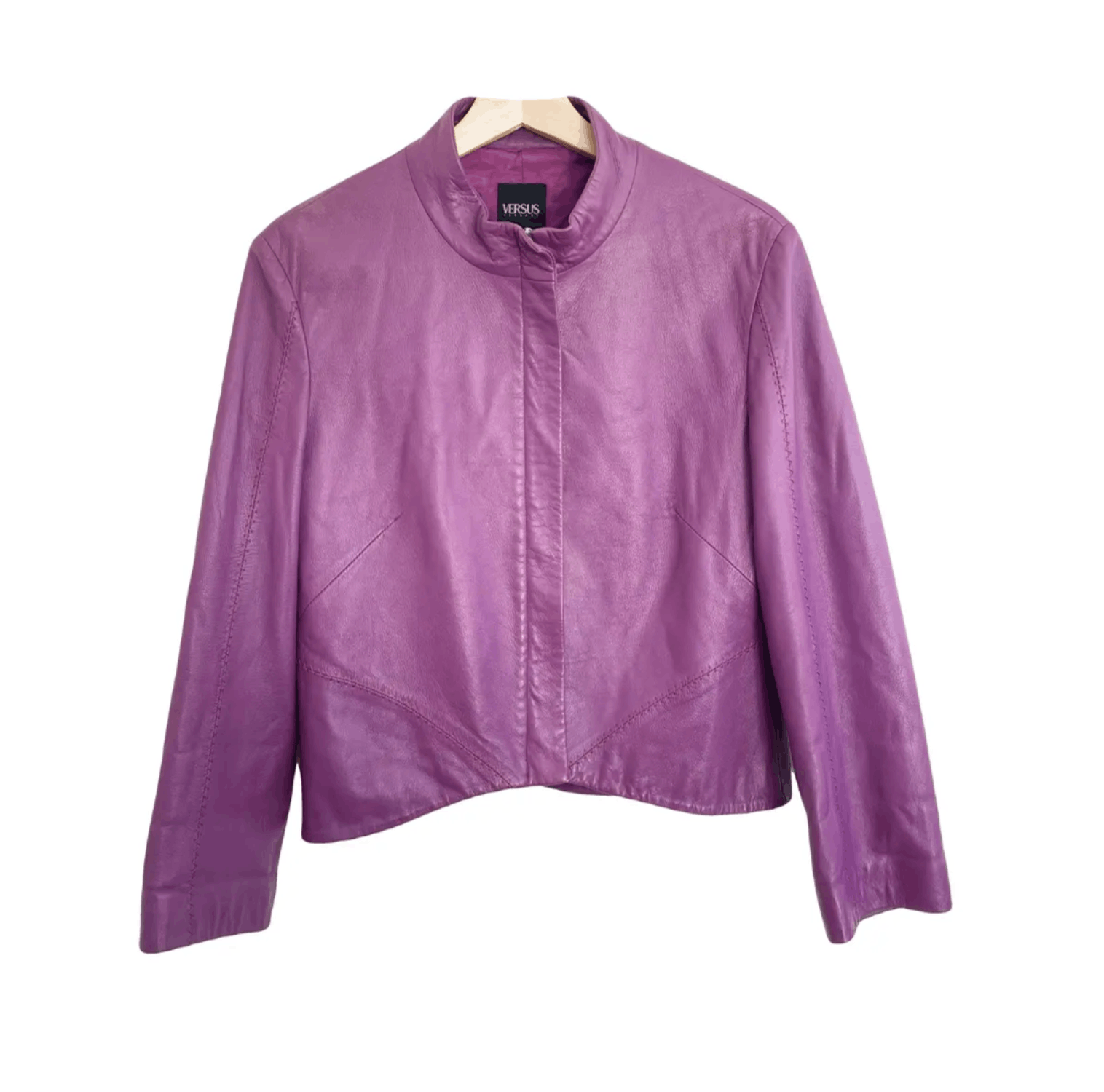 Versace purple leather jacket Size M / US 6-8 / IT 42-44 - 1 Thumbnail