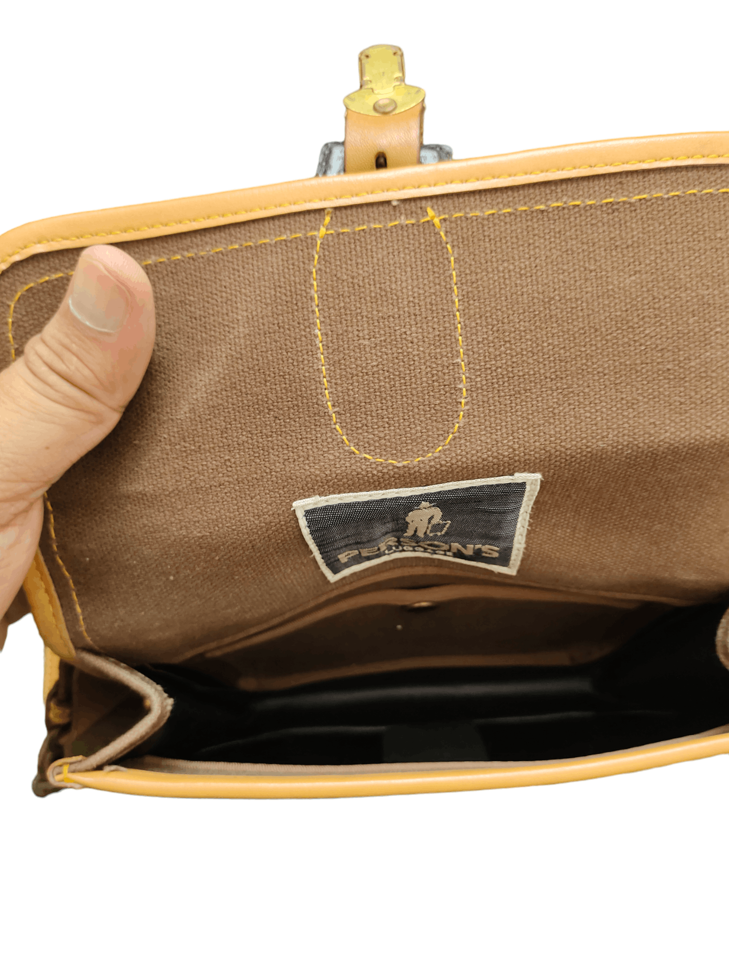 PERSON'S Vintage Persons Duck Cotton Leather Lining Belt Bag Size ONE SIZE - 9 Thumbnail