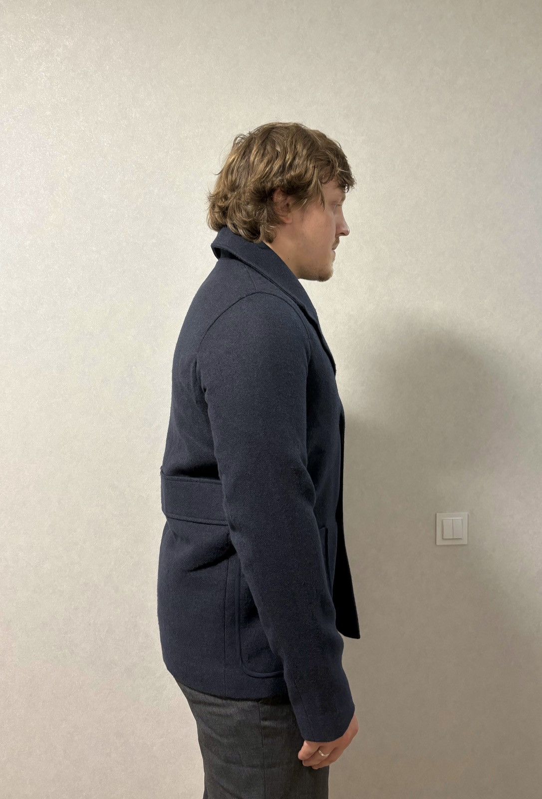 Folk Folk Double-breasted Pea Coat Dark Blue Sz: 3/M Front Pocket Size US M / EU 48-50 / 2 - 4 Thumbnail