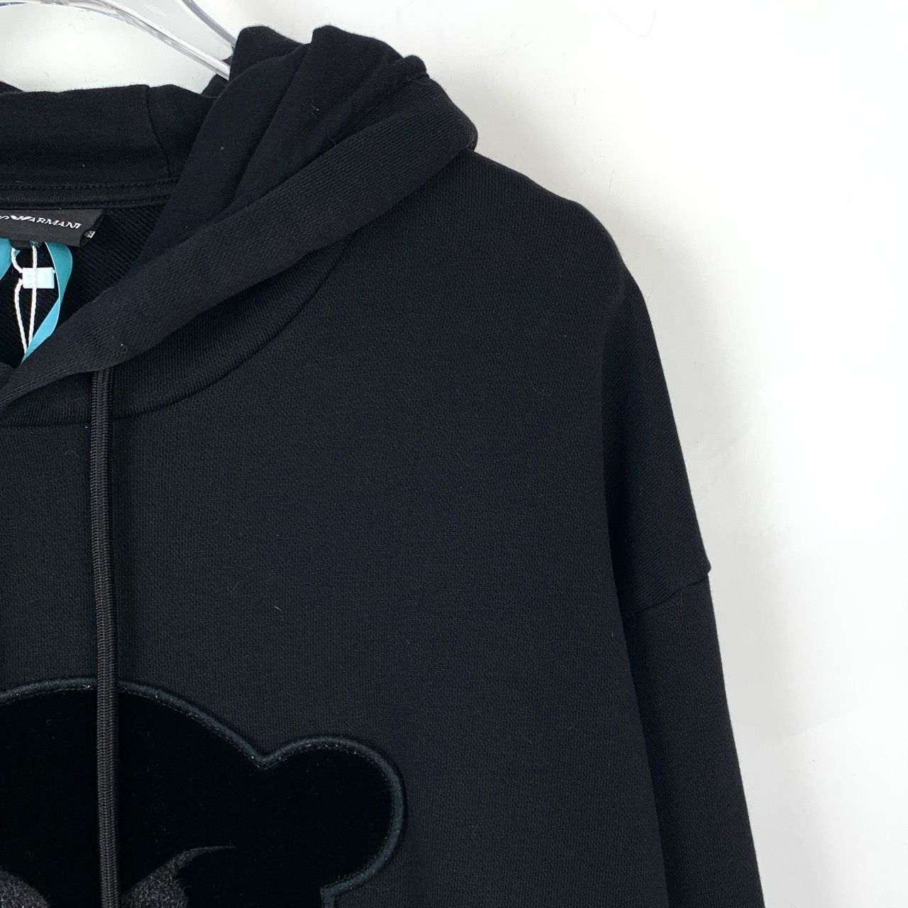 Emporio Armani Emporio Armani Black Hoodie Sweatshirt W/ Little Monster Vel Size L / US 10 / IT 46 - 6 Thumbnail