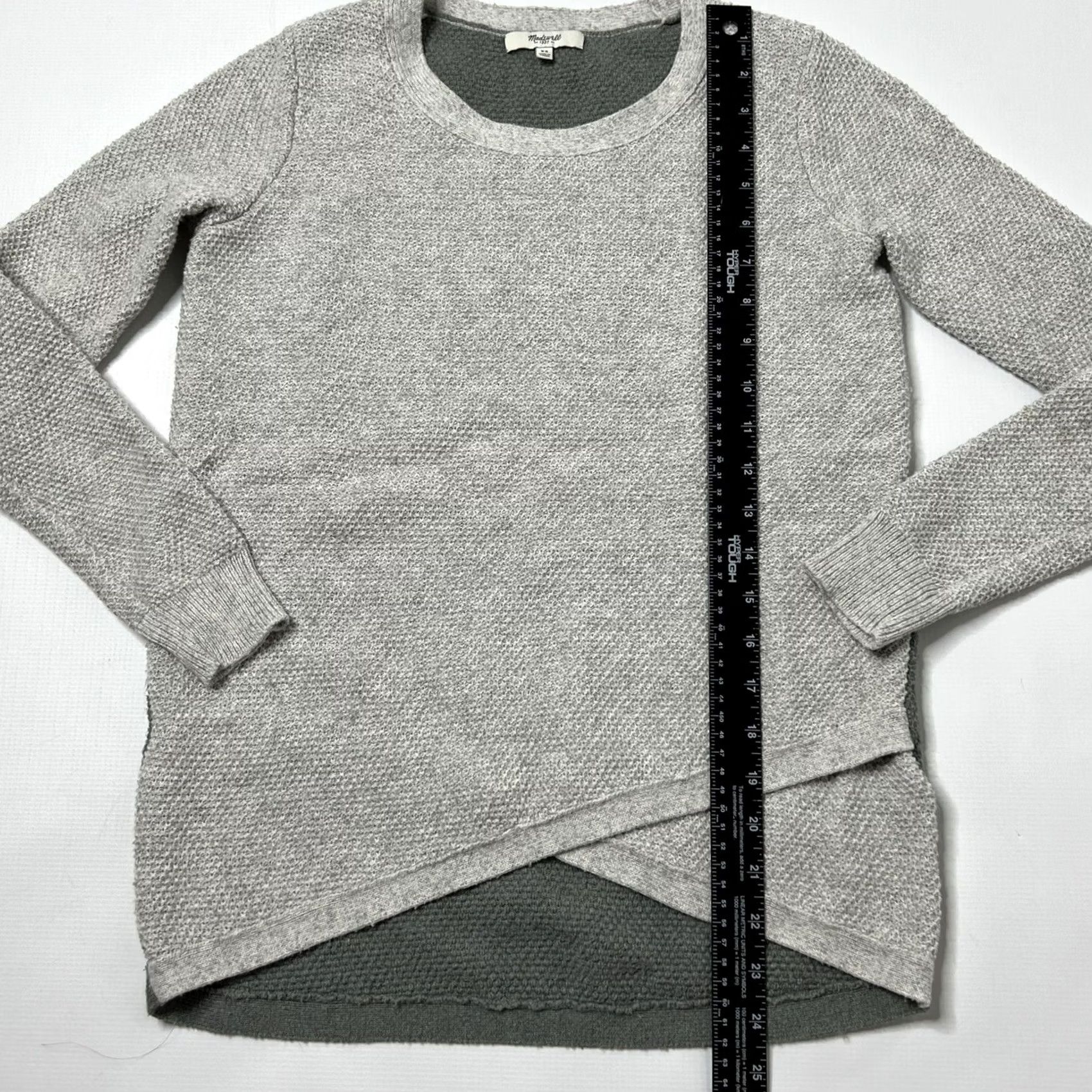Madewell Madewell Sweater Womens XS Gray Sage Green Causal Knit Crew Neck Dolman Sleeve Pullove r Multicolor Pattern Geometric 60s? Size XS / US 0-2 / IT 36-38 - 4 Thumbnail