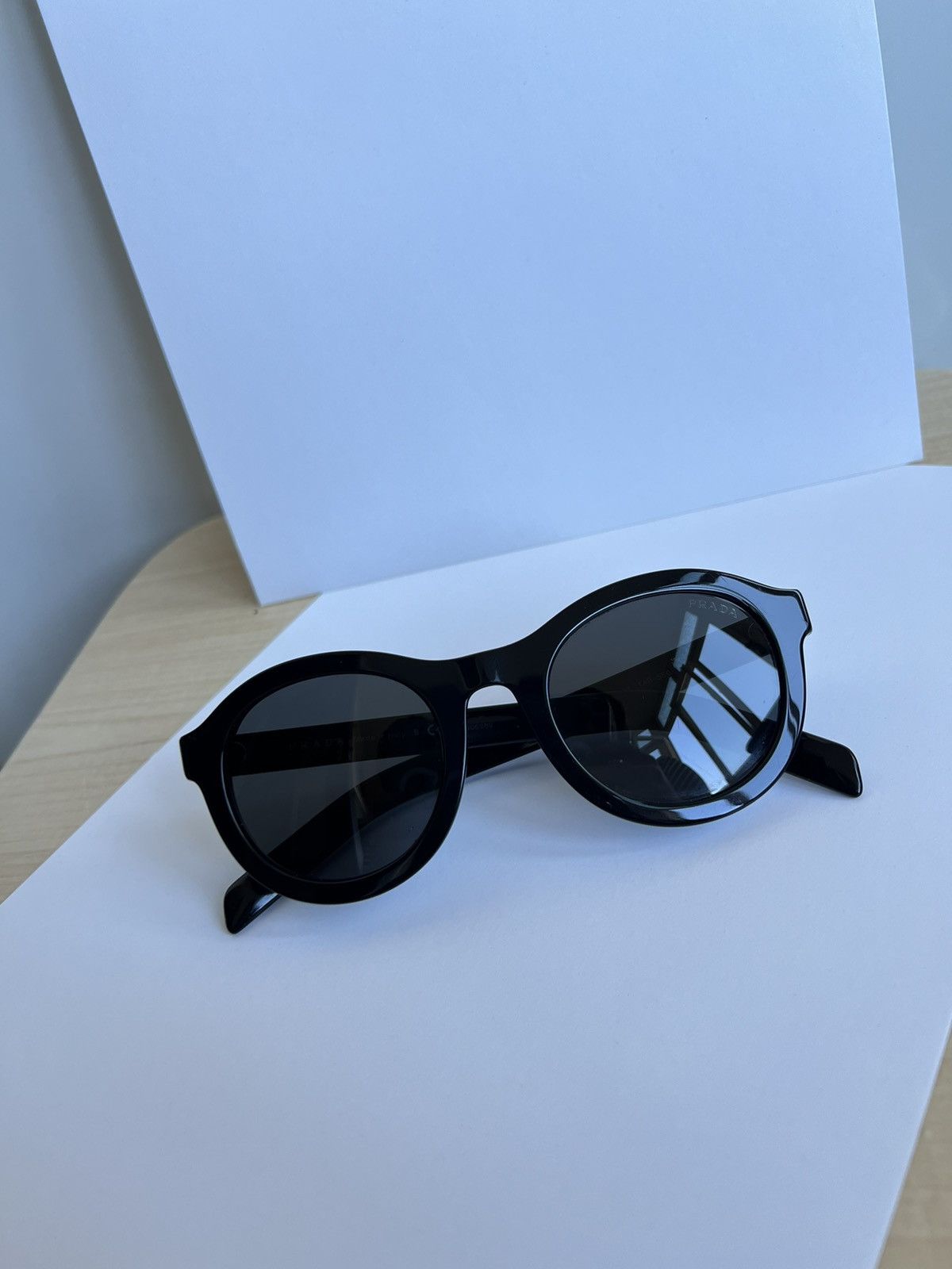image of Prada Logo Sunglasses in Black, Men's