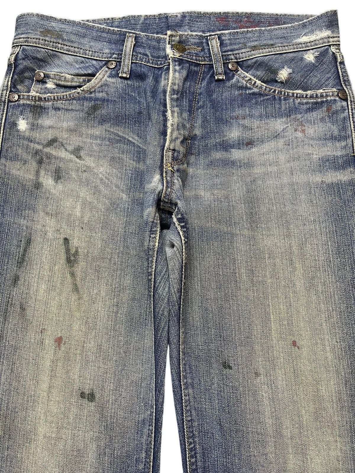 Lee Vintage 90s Lee Mud Faded Wash Paint Splatter Wide Leg Jeans Size US 32 / EU 48 - 3 Thumbnail
