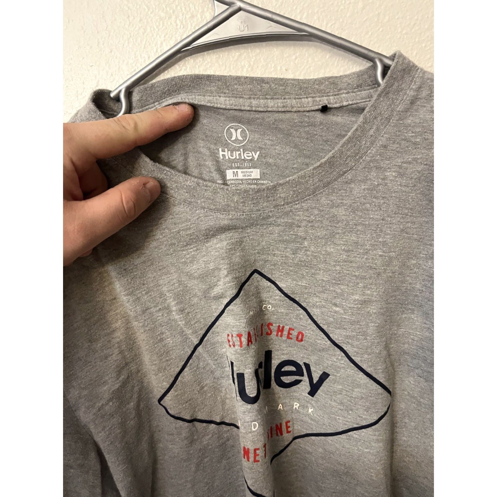 Hurley Hurley T-Shirt Logo Crew Neck Gray Medium Men's Long Sleeve Comfort Fit Casual California Surfing Beach 2010s Mens Shirt Logo Chase Size US M / EU 48-50 / 2 - 2 Thumbnail