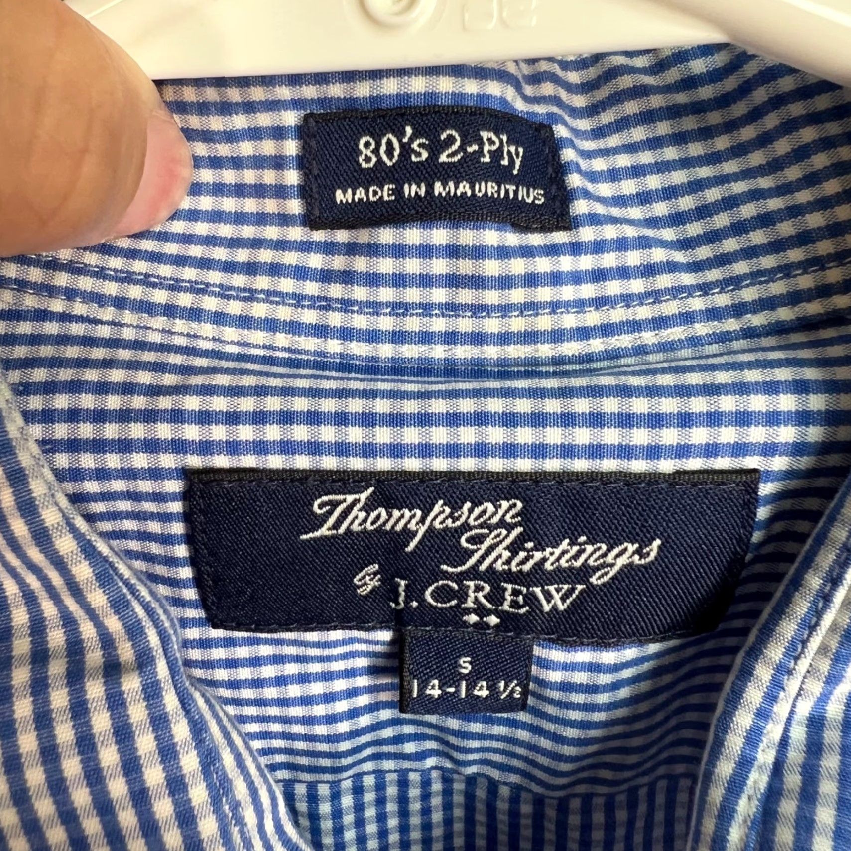 J.Crew J.CREW Blue Gingham Check Shirt Mens Small Button-Up Long Sleeve Cotton Casual Size US S / EU 44-46 / 1 - 3 Thumbnail