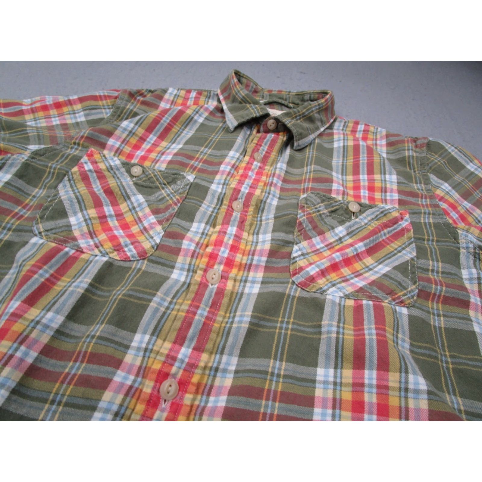 Ralph Lauren Denim & Supply Ralph Lauren Shirt Mens XL Green Plaid Button-Up Workwear Short Sleeve Size US XL / EU 56 / 4 - 2 Thumbnail