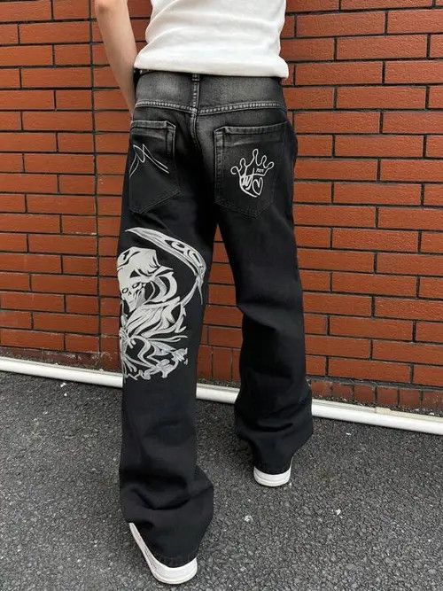 Jean DENIM graphic Y2K DRIP baggy jeans pants Size US 34 / EU 50 - 1 Thumbnail