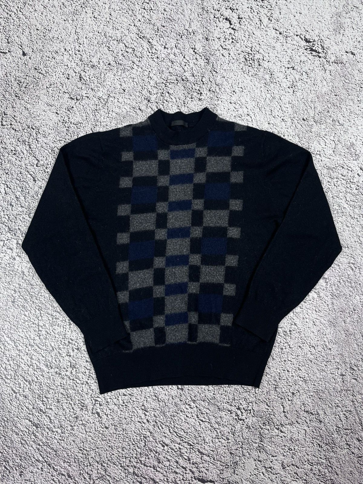 Prada Vintage Prada Wool Check Crew Neck Sweater Size M / US 6-8 / IT 42-44 - 1 Thumbnail