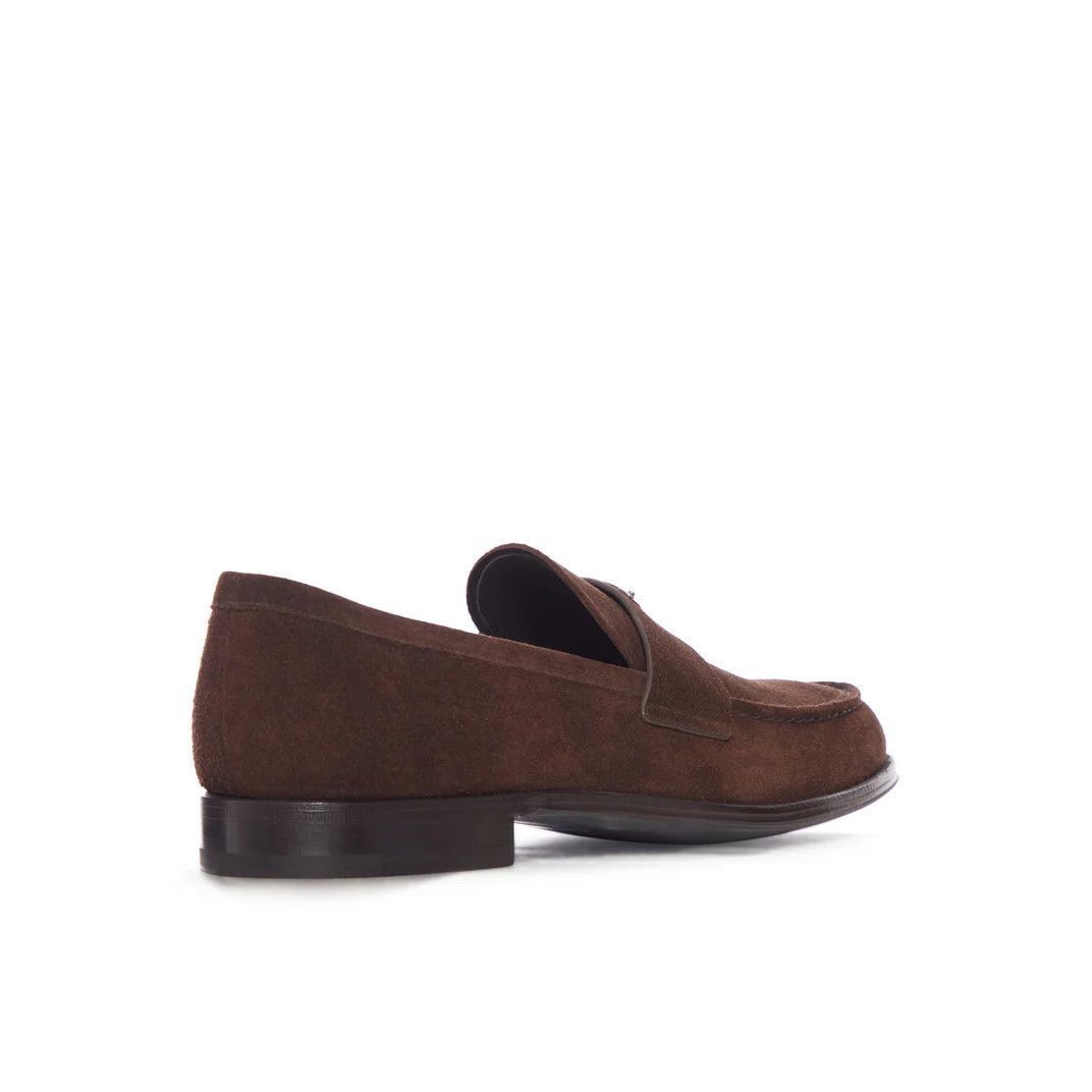 Prada PRADA Dark Brown Suede Loafers New (Men's size:9;) Size US 9 / EU 42 - 3 Thumbnail
