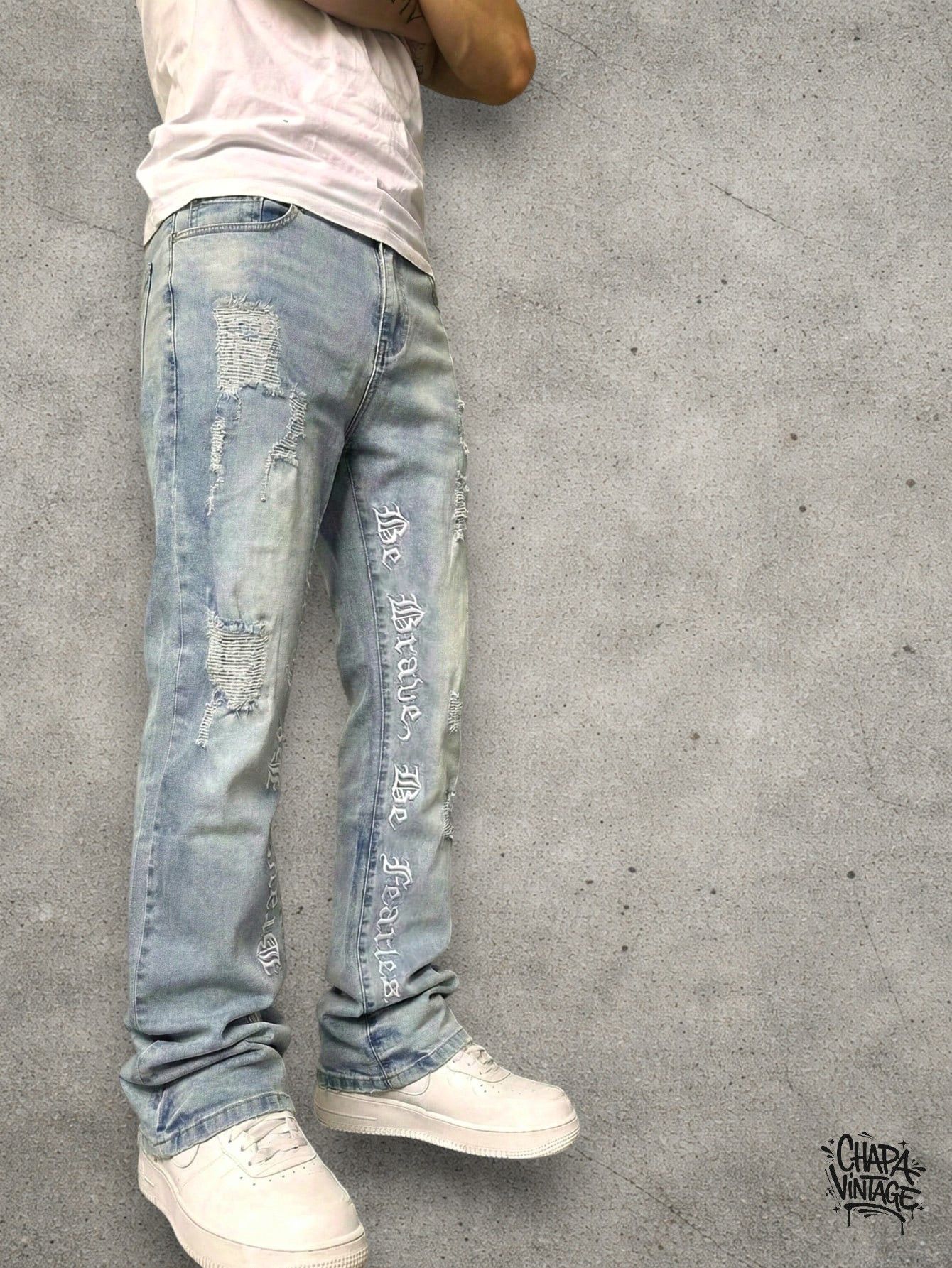 Japanese Brand Washed slim jeans Size US 34 / EU 50 - 2 Thumbnail