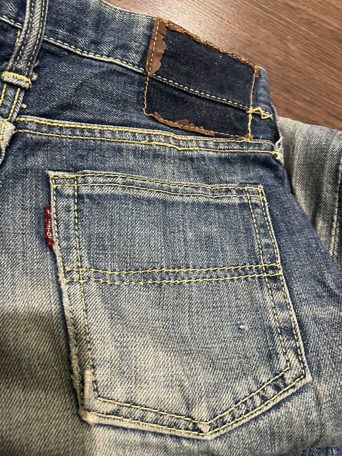 Vintage 60s Bell bottom Flared Bootcut Bigstone V Stitch VTG Jeans Size US 27 - 20 Thumbnail