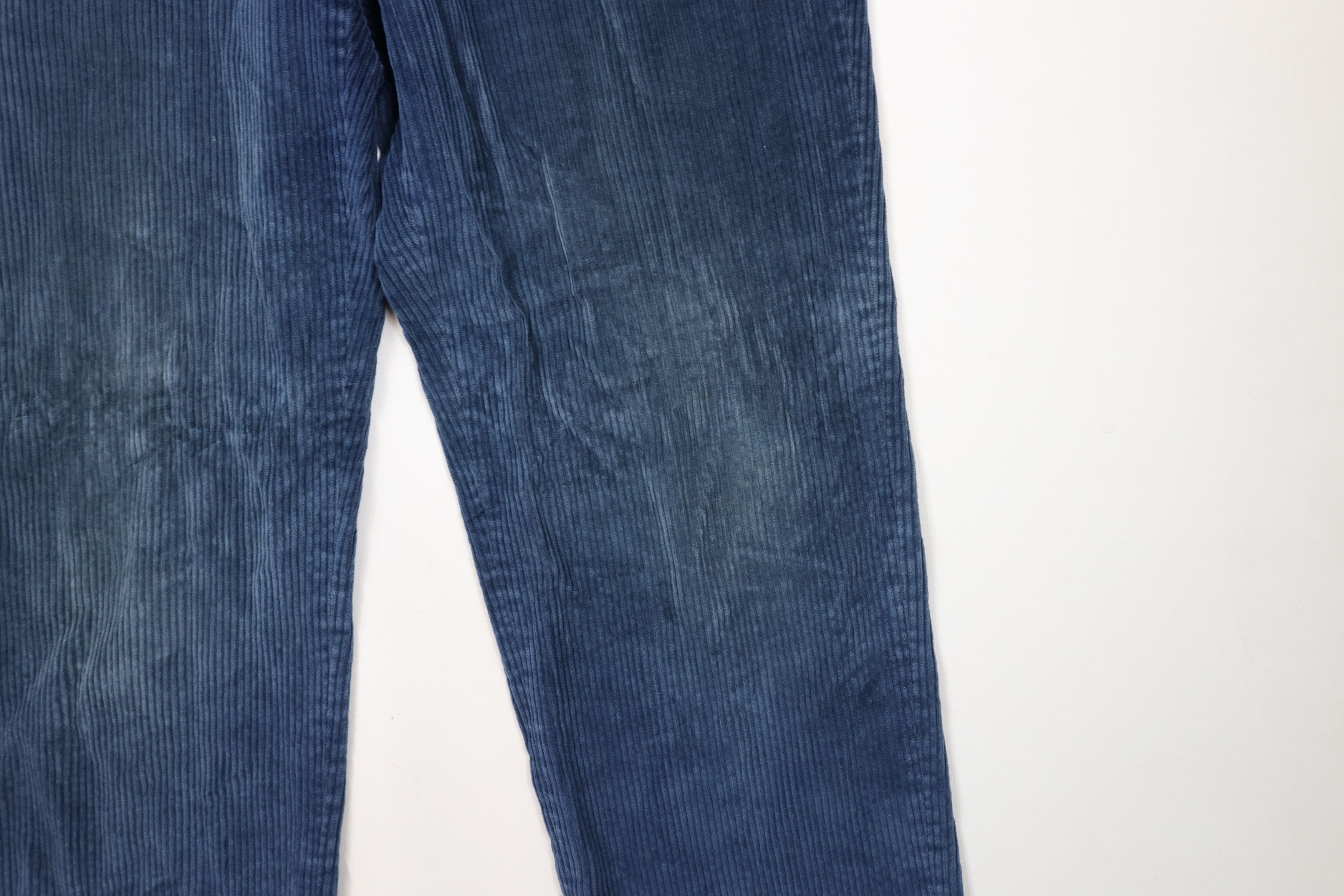 Lands' End × Vintage Vintage 90s Lands End Wide Leg Corduroy Chino Pants Blue USA Size US 36 / EU 52 - 5 Thumbnail