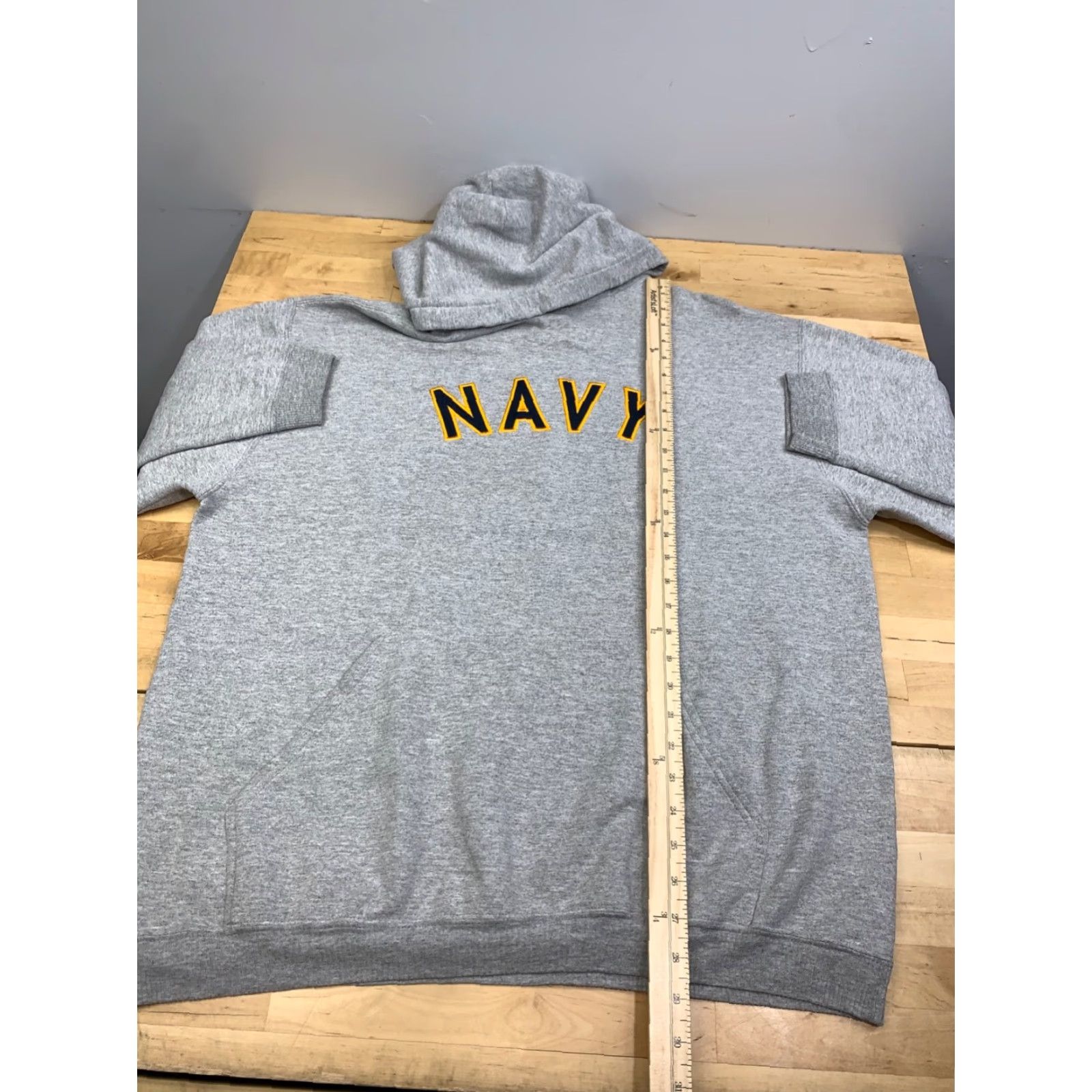 Vintage VINTAGE Timeout Navy Hoodie Mens L Gray Pullover Embroidered Heavyweight Hooded Pockets 90s Mens Size US L / EU 52-54 / 3 - 5 Thumbnail