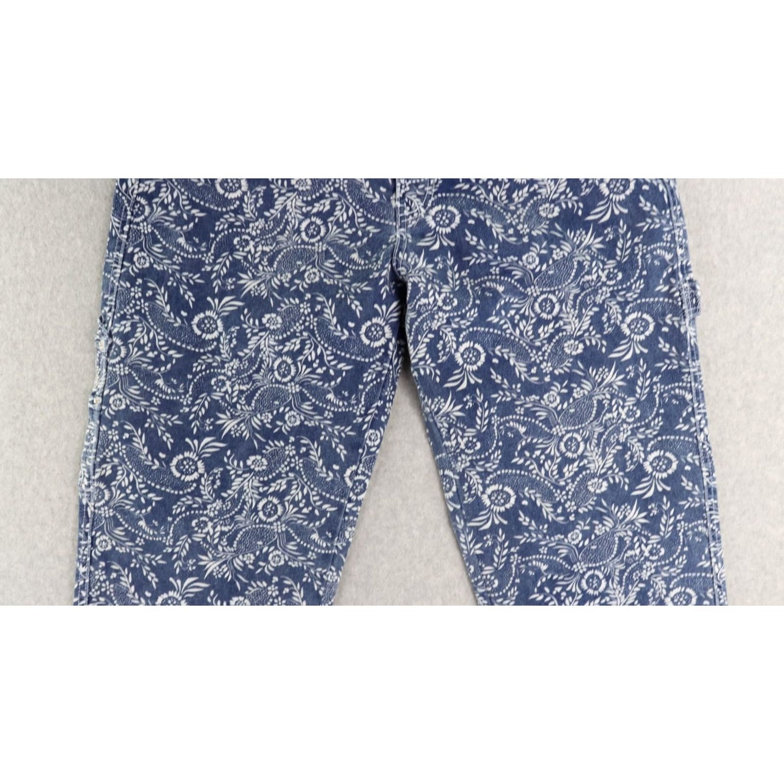 Guess GUESS Mens Jeans 32 Paisley Denim Carpenter Straight Fit Blue 27in Inseam Regular Size 32 Men Size US 32 / EU 48 - 7 Thumbnail