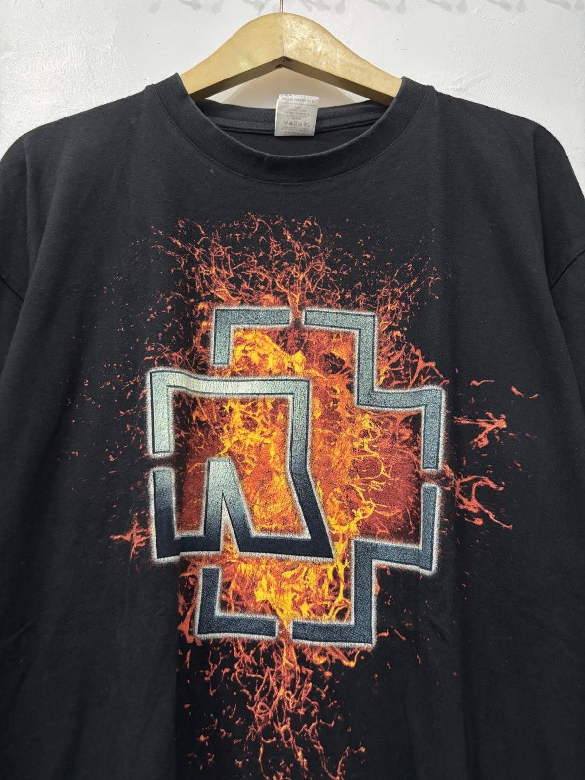Band Tees Vintage Y2K Rammstein Flame Logo Band Shirt Size US XL / EU 56 / 4 - 3 Thumbnail