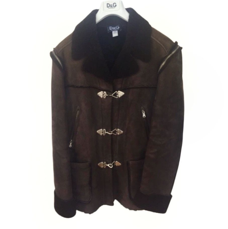 Dolce & Gabbana 🧿leather shearling jacket/vest on carabiners brown Size US L / EU 52-54 / 3 - 1 Thumbnail