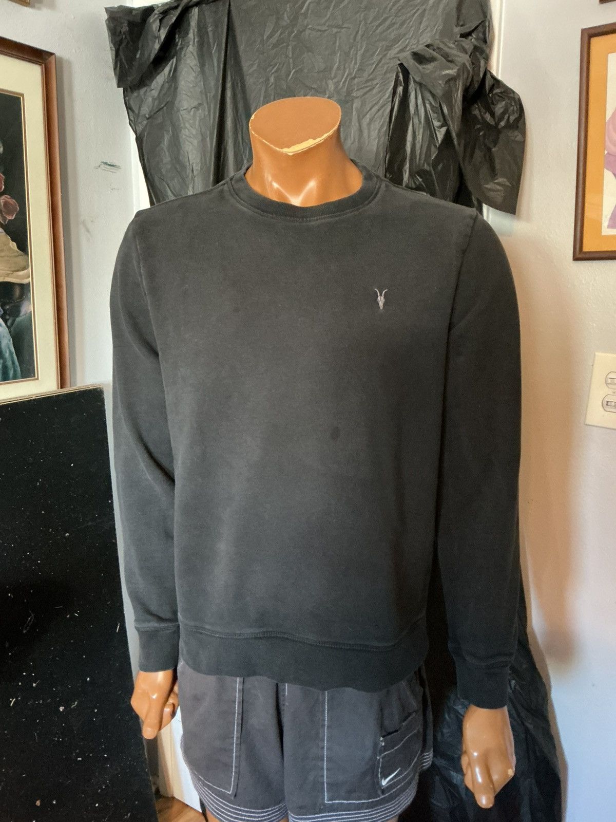 Allsaints $159 Allsaints Raven Ram Skull Embroidered Black Sweatshirt Size US M / EU 48-50 / 2 - 10 Thumbnail